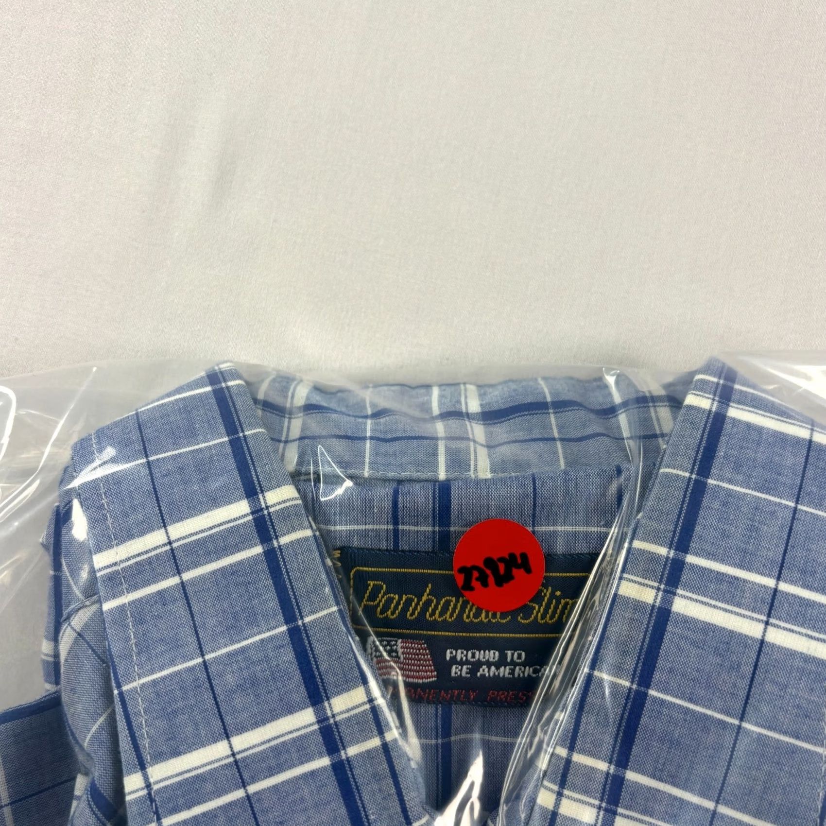 Vintage VINTAGE Panhandle Slim Shirt Mens 16.5 Blue Plaid Pearl Snap Up Western USA Made Cowboy Size US XL / EU 56 / 4 - 8 Thumbnail