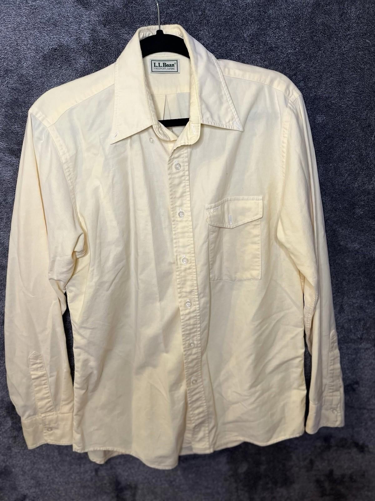 L.L. Bean LL BEAN Mens Button Down Wrinkle Resistant Yellow 16-34 L Size US L / EU 52-54 / 3 - 1 Thumbnail