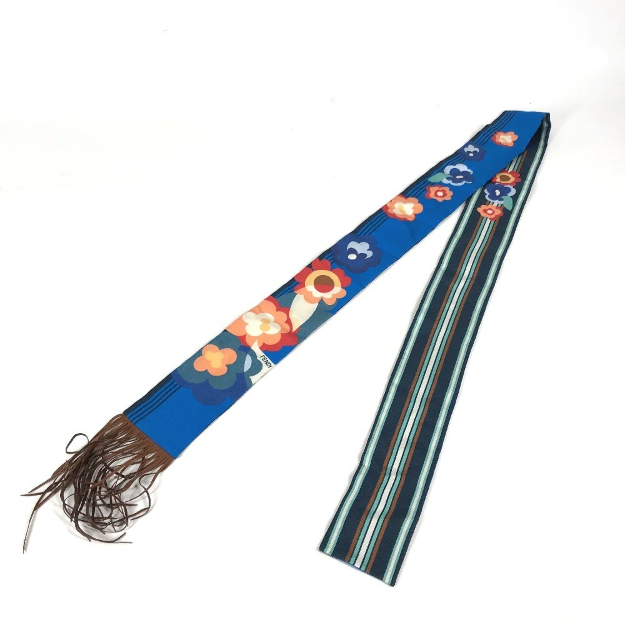 FENDI FXT111 Lappy Bandeau Scarf Silk Women's Blue