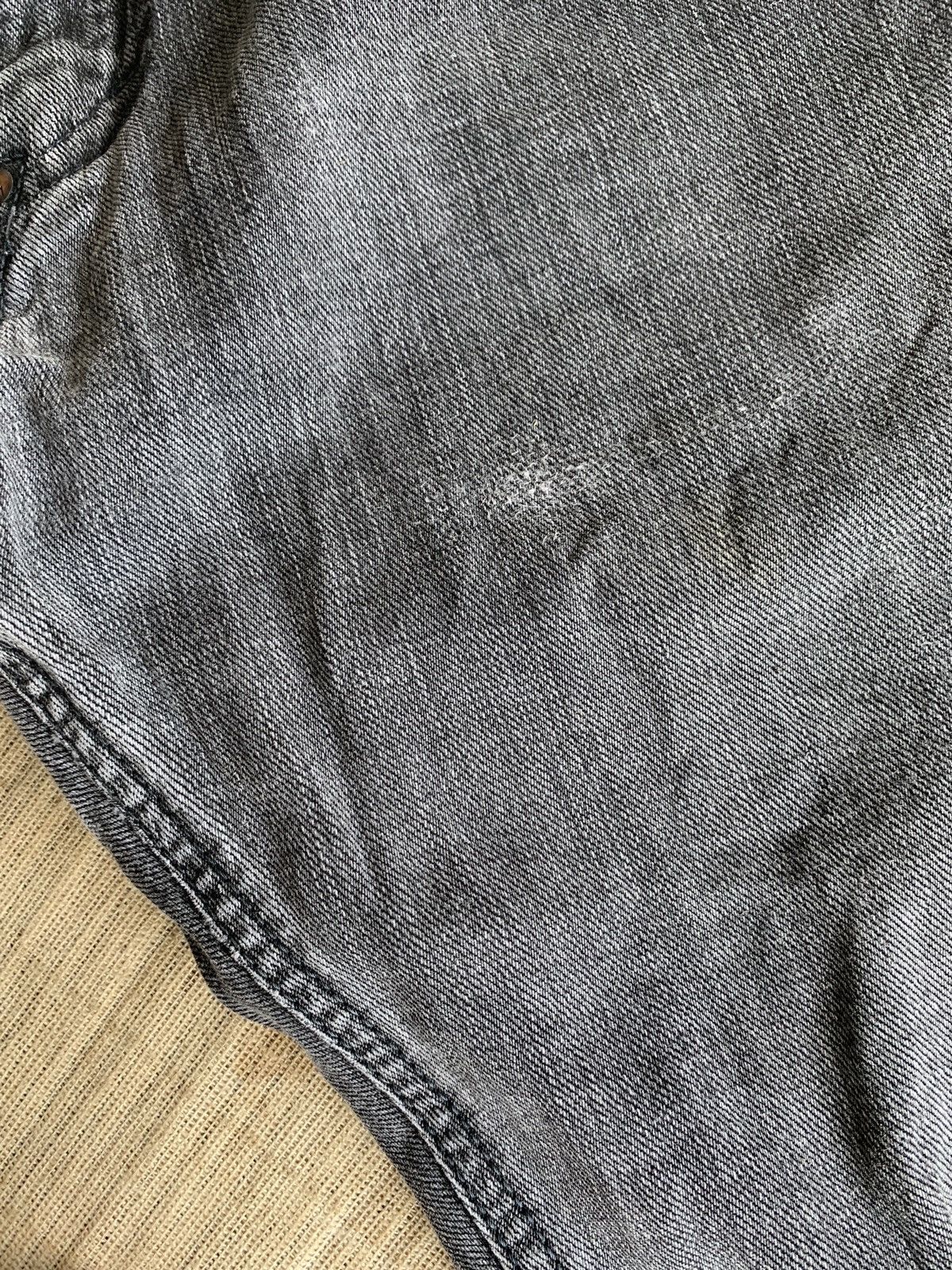 Lee Rare💥Lee 101 Black Selvedge Faded Distressed Denim Size US 30 / EU 46 - 21 Thumbnail