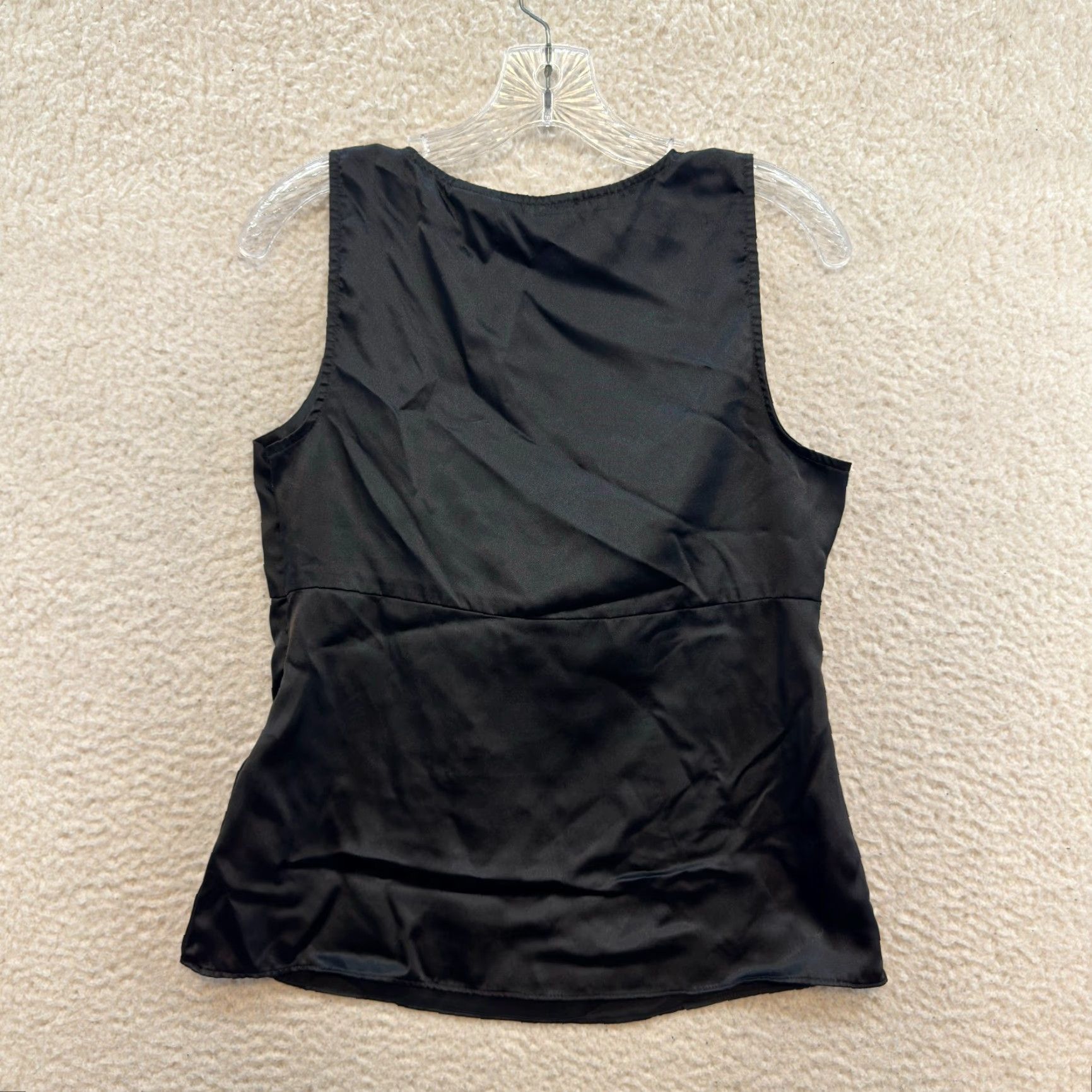 George VINTAGE Y2K Top Medium Black Satin Sequin Goth Fairy Cocktail Office Shirt Womens M Size M / US 6-8 / IT 42-44 - 3 Thumbnail