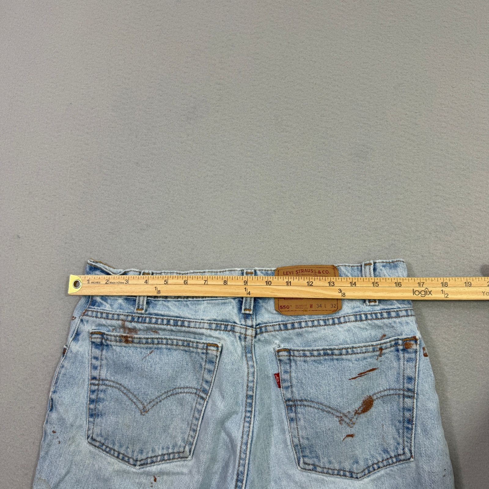 Levi's Vintage Levis 550 Jeans 34x32 Blue Paint Splatter Relaxed Size US 34 / EU 50 - 11 Thumbnail