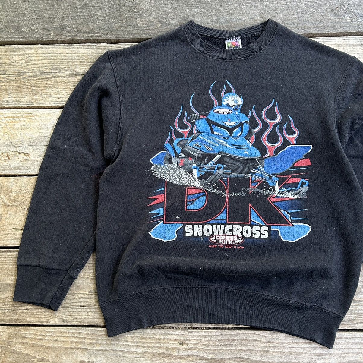 Vintage Vintage 90s Snowmobile Paint Stained Distressed Sweatshirt Size US M / EU 48-50 / 2 - 2 Thumbnail
