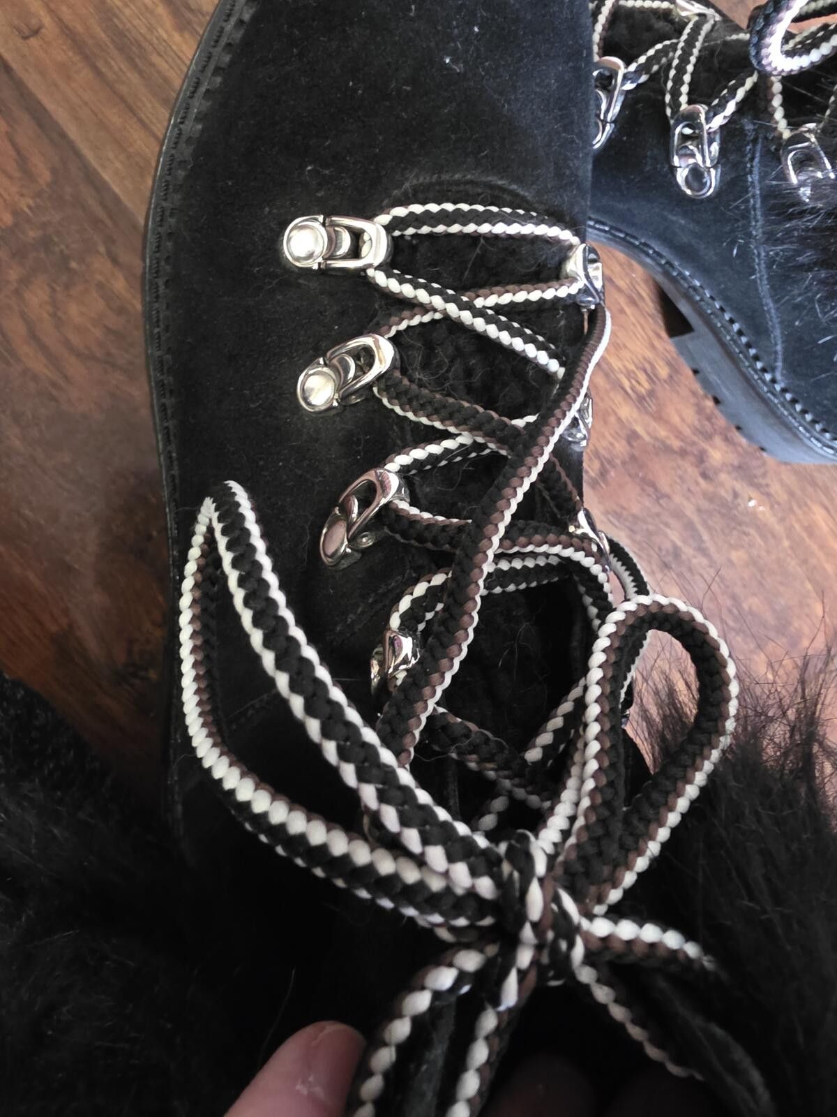 Nine West Nine West Alex Suede Black Faux Fur Leather Ankle Boots 6.5 Size US 6.5 / IT 36.5 - 11 Thumbnail