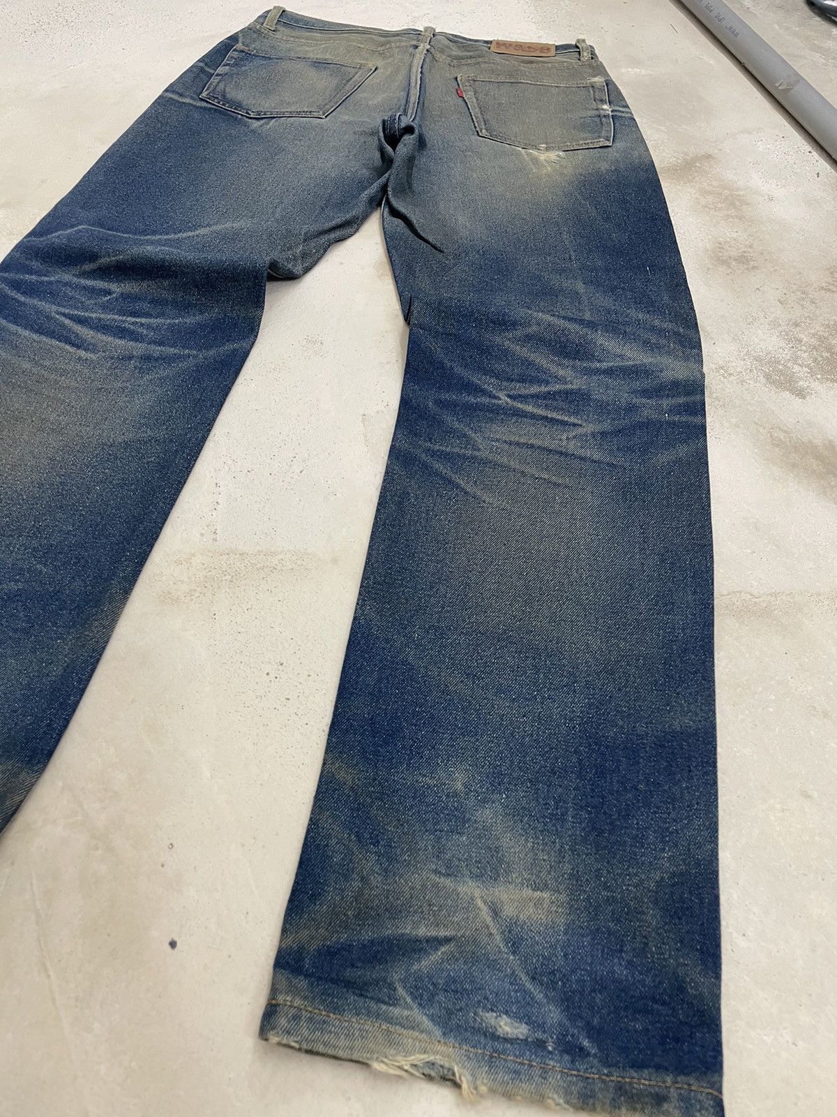 20471120 Work & Street Boys Mud Wash Y2k Distressed Japan Denim A30 Size US 33 - 11 Thumbnail