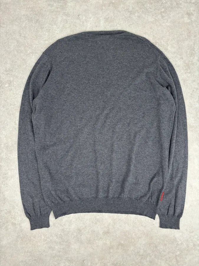 Prada SS2010 Prada Grey Cotton Cashmere Red Logo Patch Sweater Size US L / EU 52-54 / 3 - 5 Thumbnail