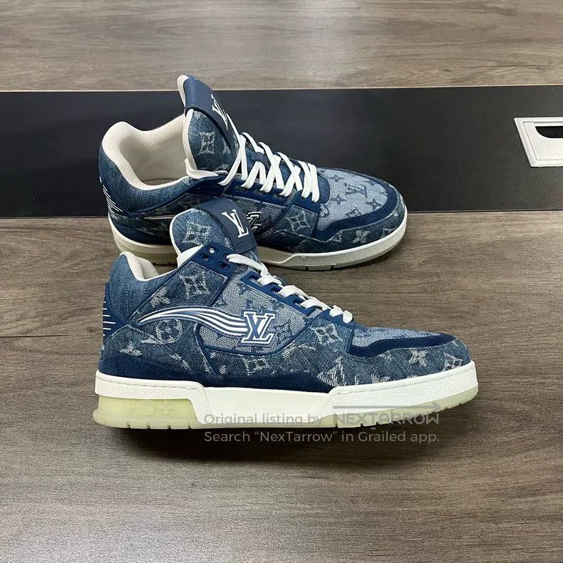Louis Vuitton Louis Vuitton Trainer Flying Wing Blue Jeans shoes Size US 6.5 / EU 39-40 - 4 Thumbnail