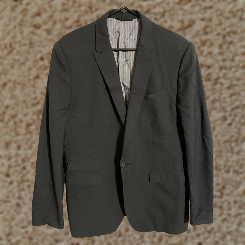 Banana Republic Banana Republic Marzotto Navy Blue Wool Suit Coat Blazer Jacket - Men's 44R Jacket, Blazer, Wool, Navy, Check, 44R, Regular Fit Size 44R - 1 Thumbnail