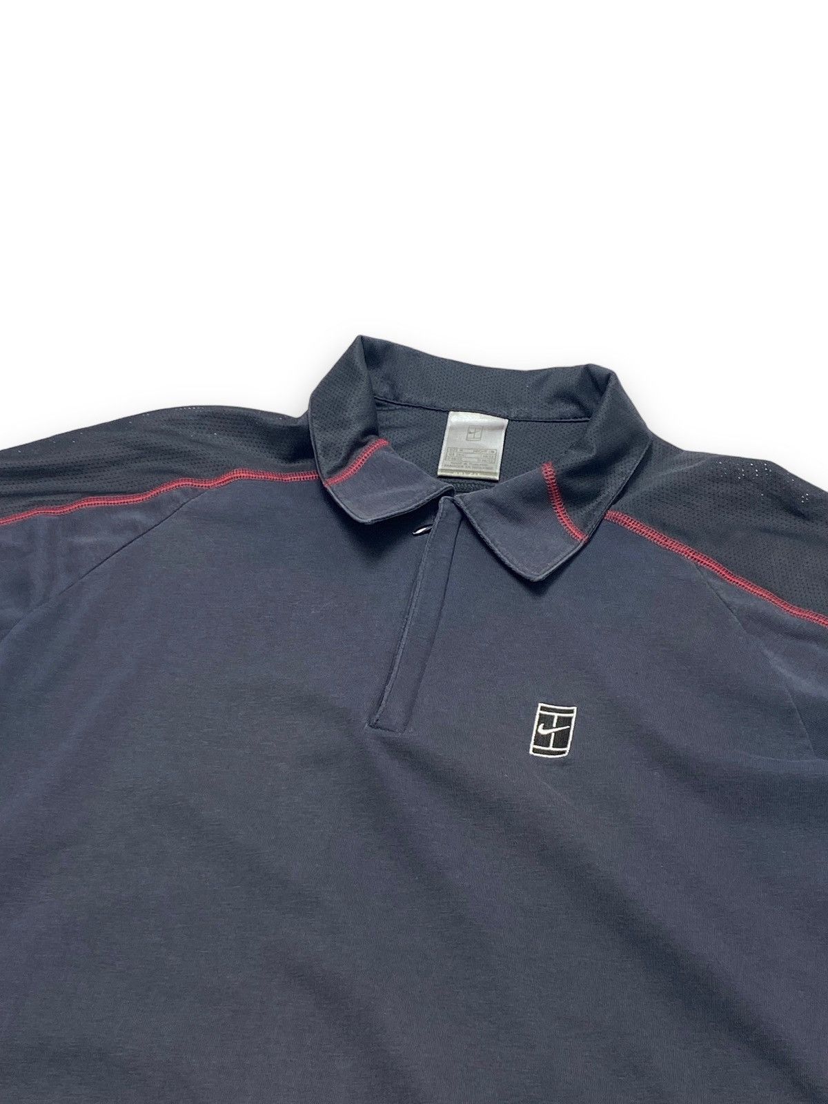 Nike 00s Vintage NIKE COURT Silver Tag Black Polo Shirt Size US L / EU 52-54 / 3 - 2 Thumbnail