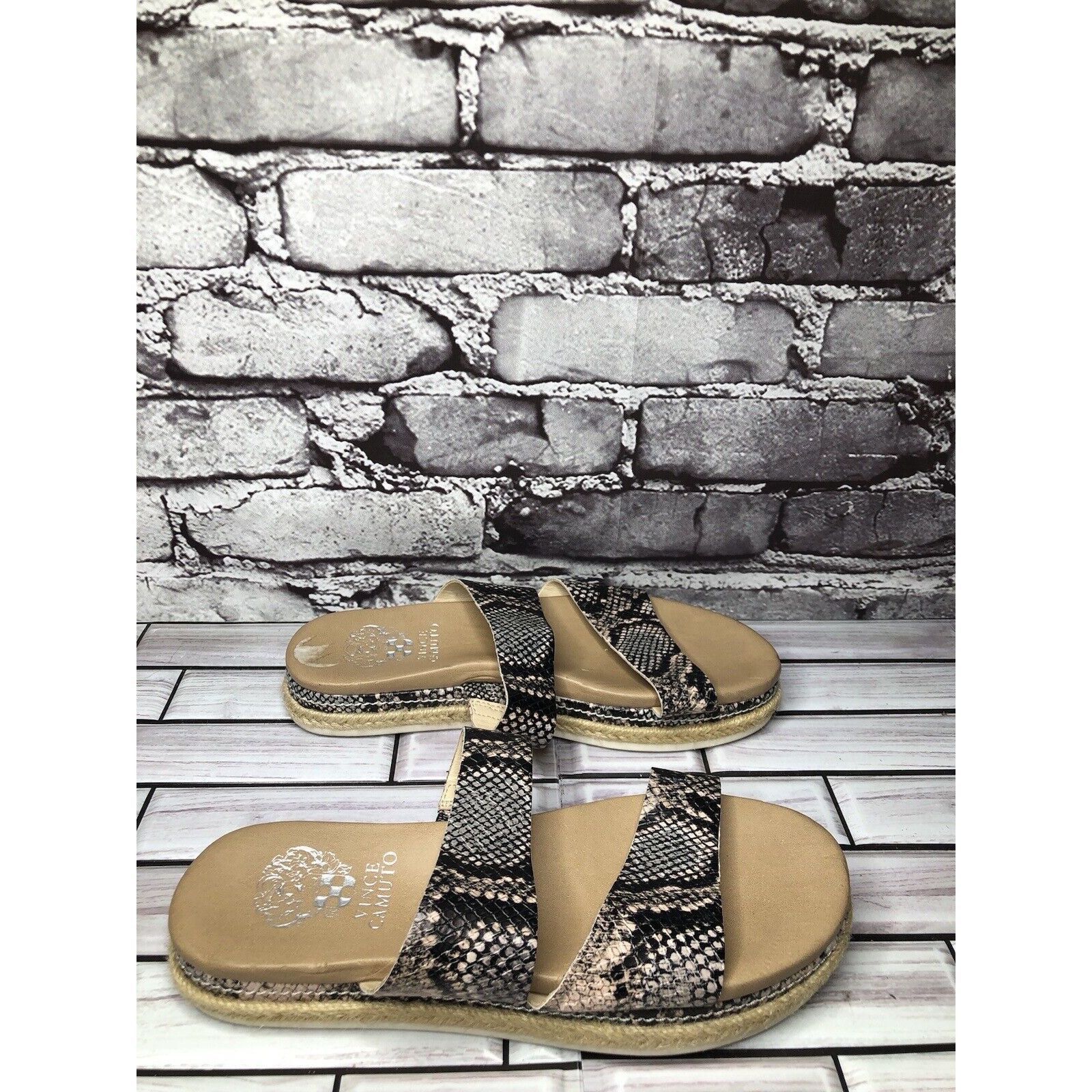 Vince Camuto Vince Camuto Rynnah Ivory Leather Snake Espadrille Sandals W Size US 6.5 / IT 36.5 - 16 Thumbnail