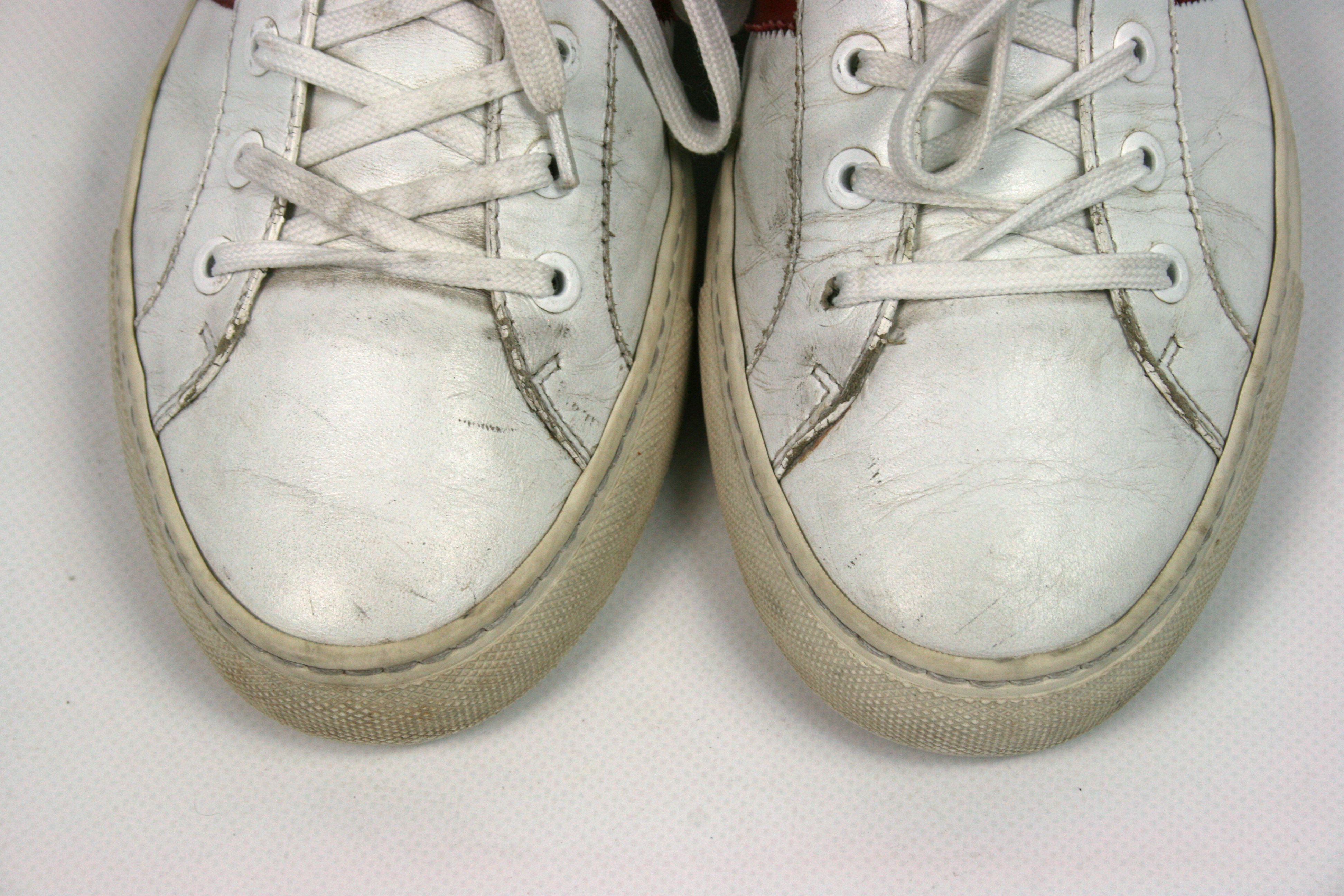 Moncler Distressed "New Leni" Low Leather Sneakers Size US 9 / IT 39 - 4 Thumbnail