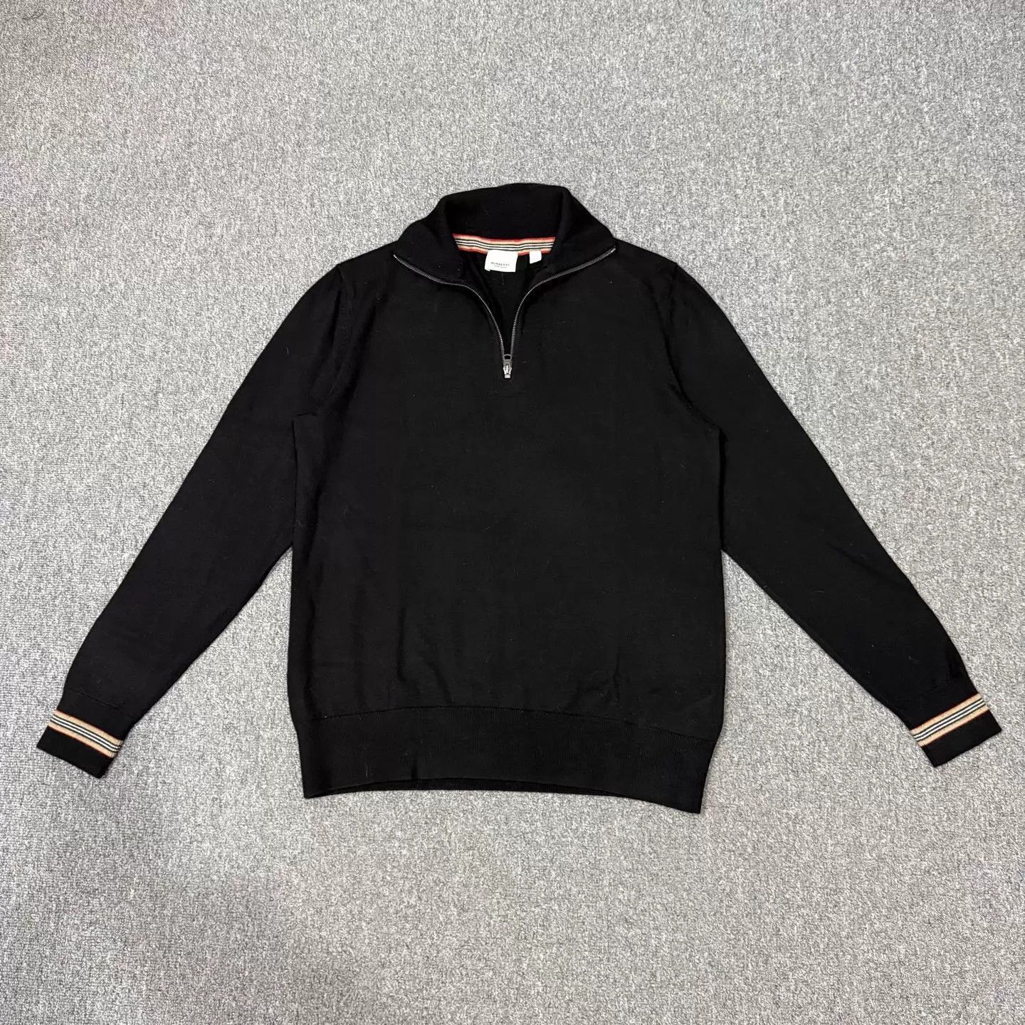 Burberry Black Zip Collar Long Sleeve Sweater - XL Size US XL / EU 56 / 4 - 1 Thumbnail