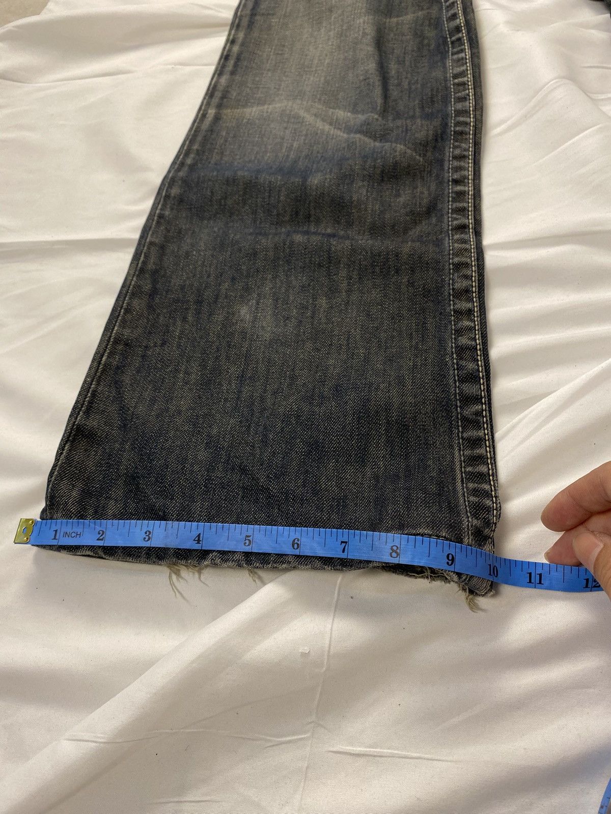 Japanese Brand ✨ Archive Monarchy Britain 🇬🇧 Flag Flared Washed Jeans Denim Size US 34 / EU 50 - 22 Thumbnail