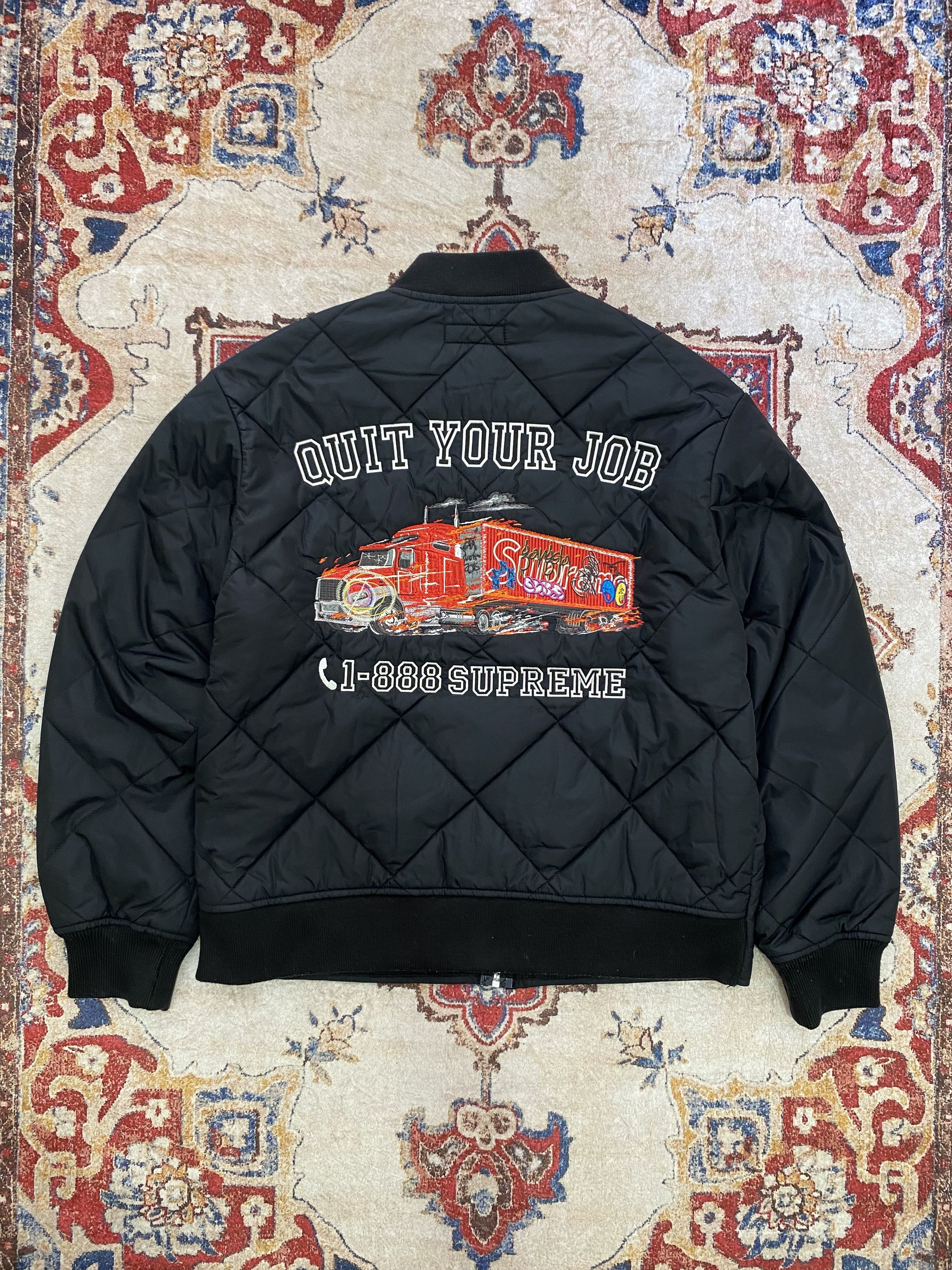 Supreme Supreme Quit Your Job Quilted Work Jacket Black Size US S / EU 44-46 / 1 - 1 Thumbnail