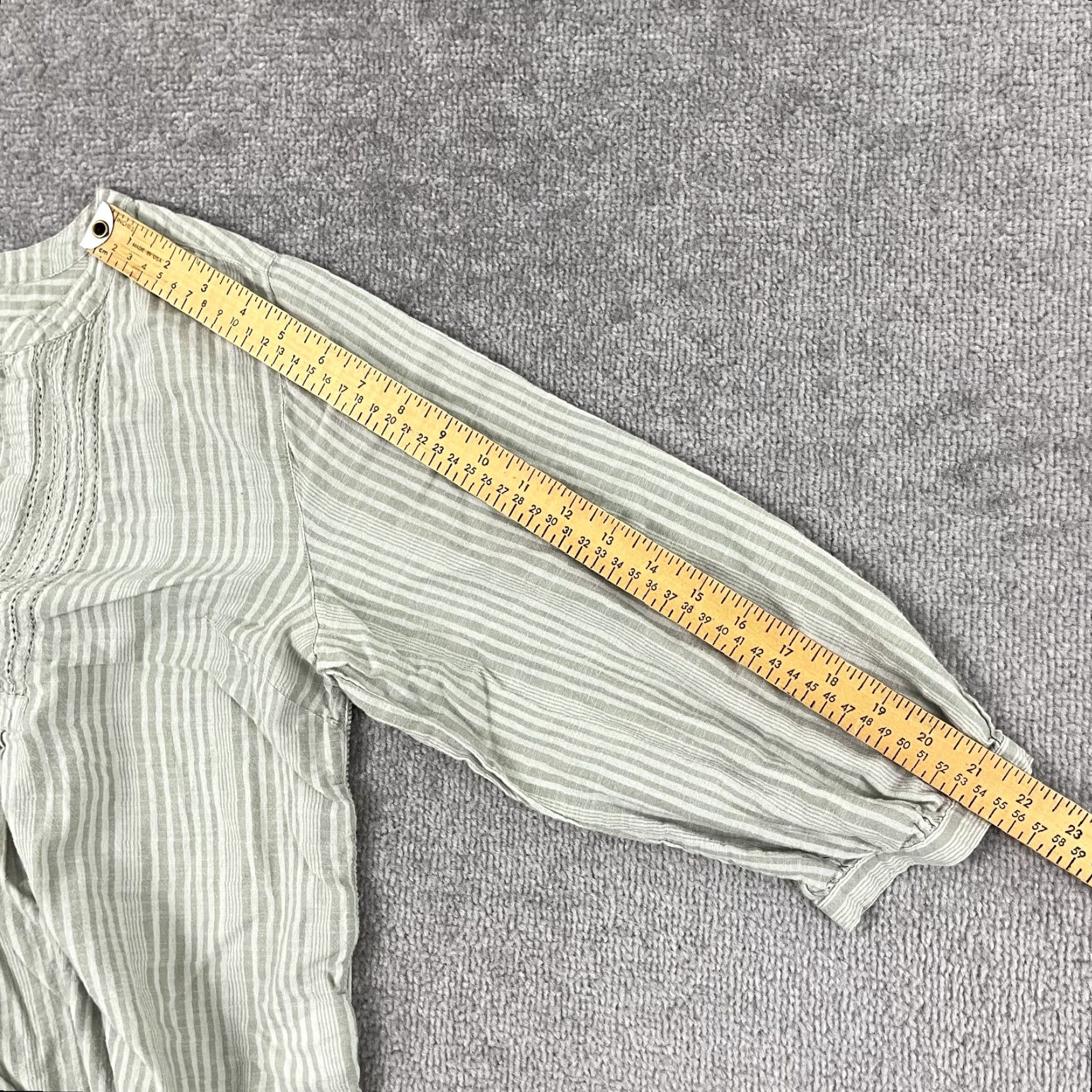 Vintage VINTAGE Wrap London Blouse Top Womens UK 14 US 10 Striped Cotton Casual Summer Spring 2020s Size L / US 10 / IT 46 - 6 Thumbnail