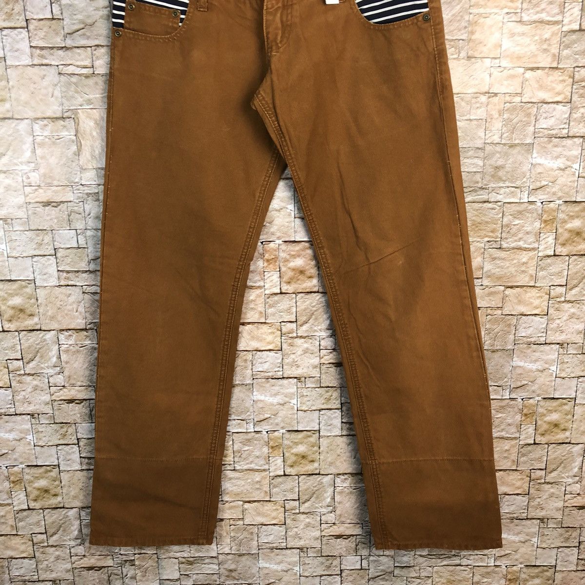 Japanese Brand Japan double waist Brown vintage cargo Pants #A434 Size US 28 / EU 44 - 3 Thumbnail