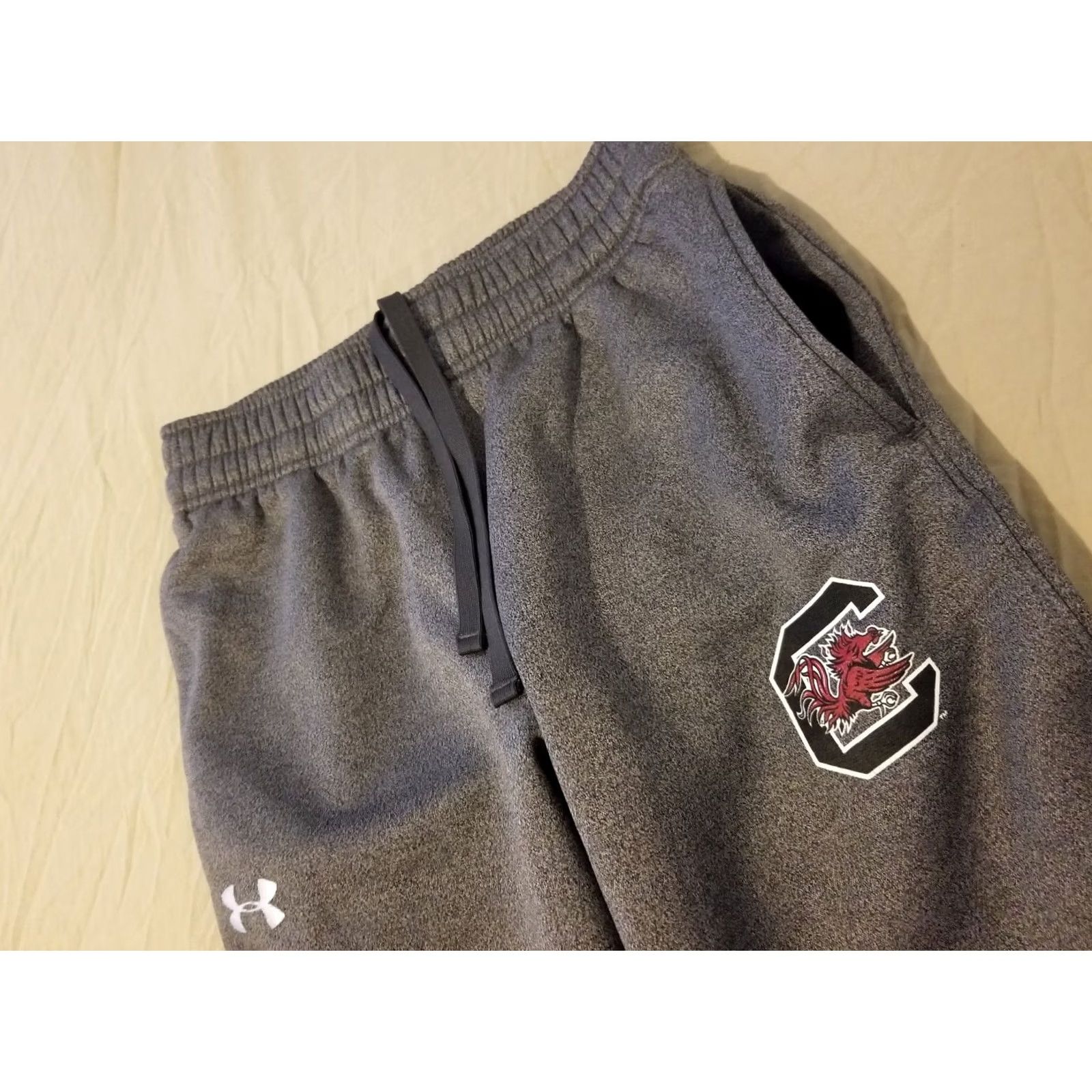 Under Armour Under Armour South Carolina Gamecocks S Small Grey Gray Athletic Jogger Pants Mens Size US 29 - 3 Thumbnail