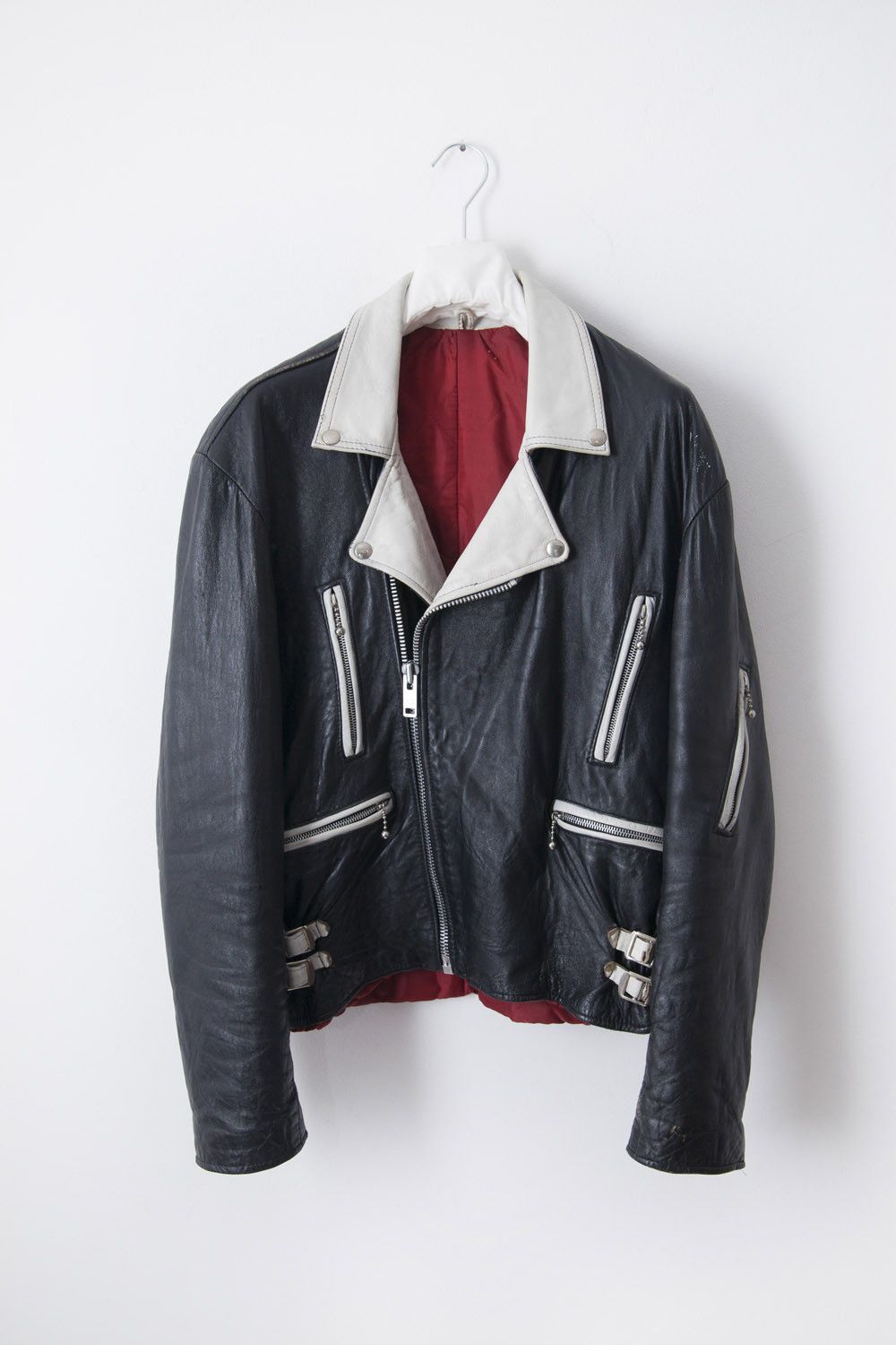 Vintage 1980's black/white perfecto leather jacket Size US M / EU 48-50 / 2 - 1 Thumbnail