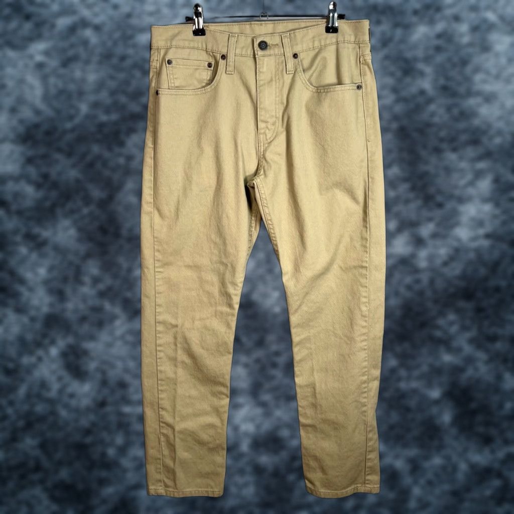 Levi's Levis 502 Jeans Mens Size 31 30Taper Fit Beige Cotton Blend Denim Size US 31 - 1 Thumbnail