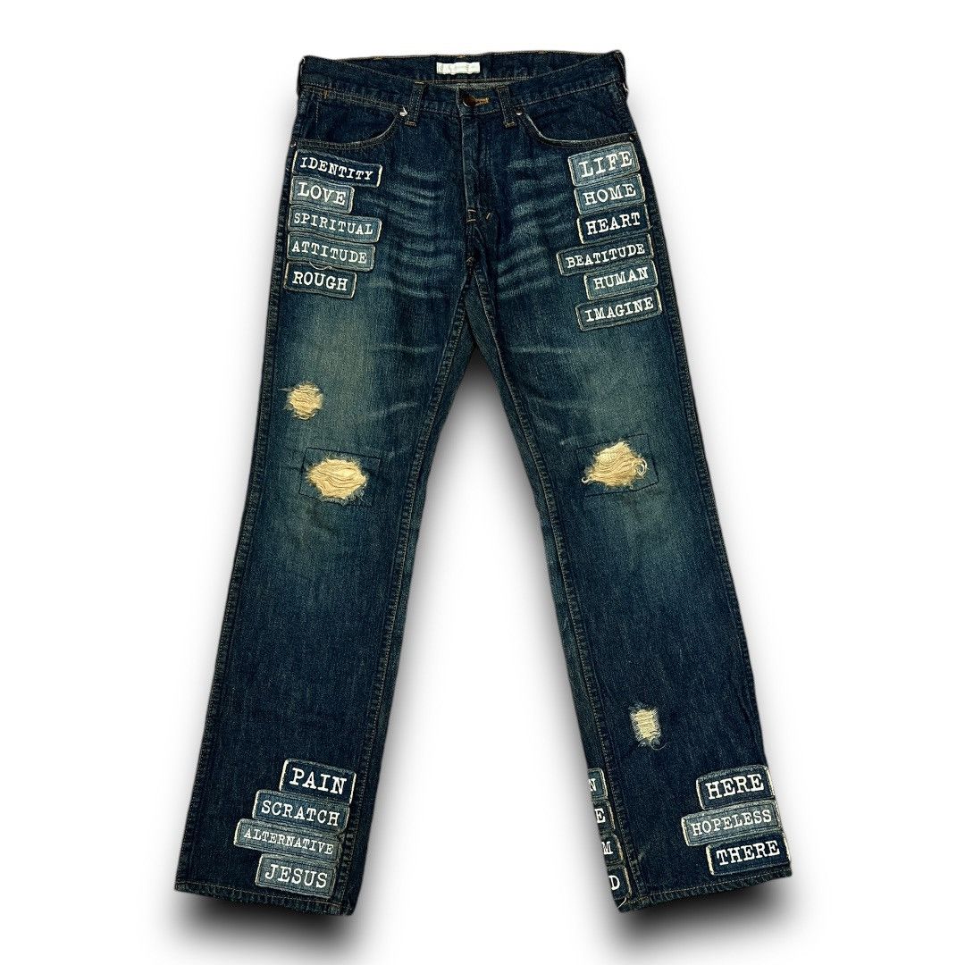 Japanese Brand × Number (N)ine NUMBER NINE DISTRESSED AND PATCHES JAPANESE BRAND DENIM Size US 31 - 1 Thumbnail
