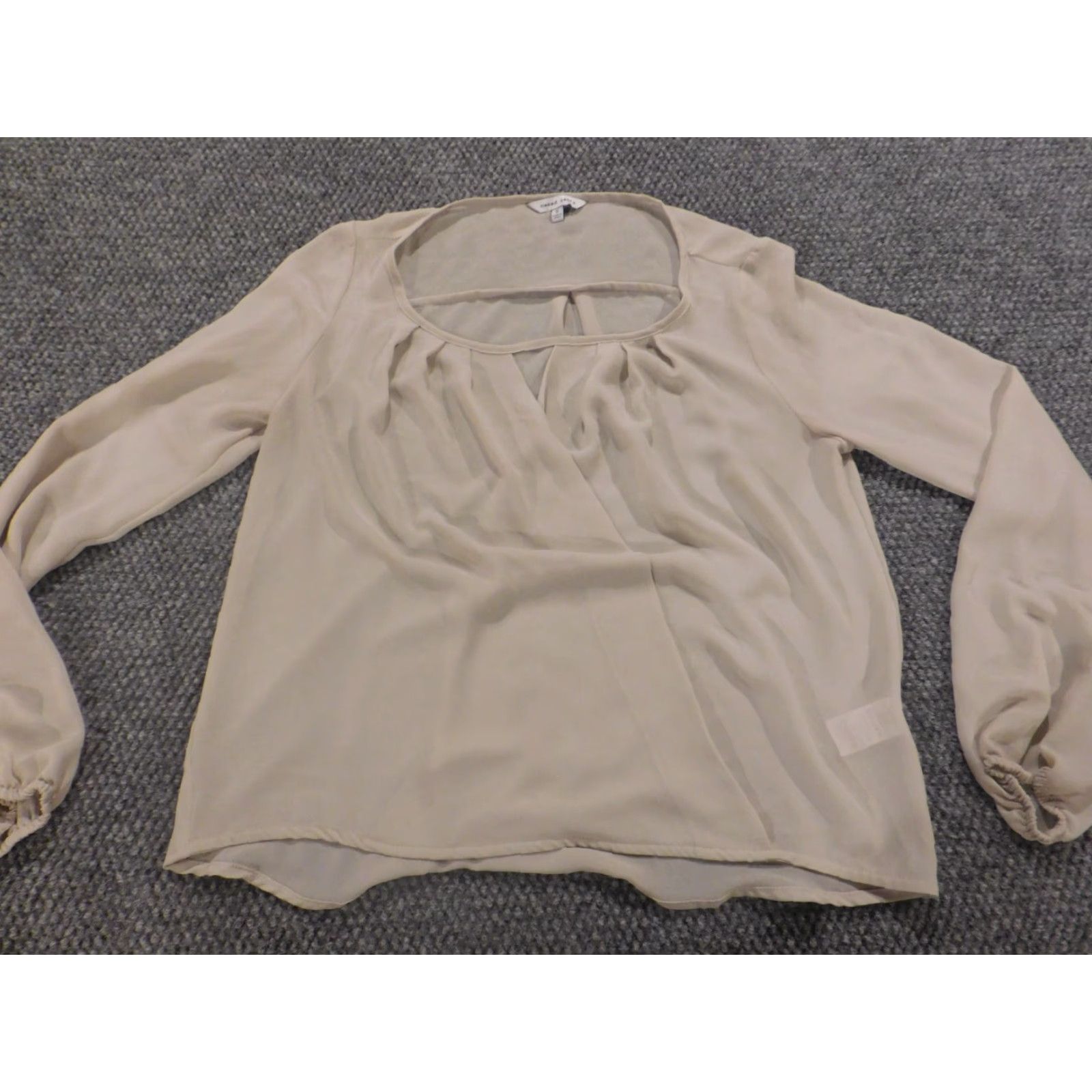 Vintage Naked Zebra Blouse Womens Small Beige Knit Pullover Crew Neck Casual Button Long Sleeve Cotton Classic Lightweight Regular Shirt Top Size S / US 4 / IT 40 - 2 Thumbnail