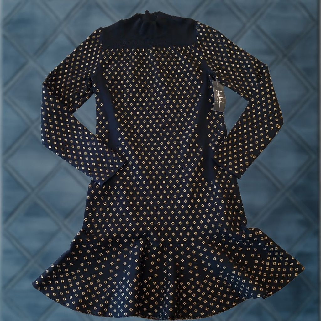 Nicole Miller Nicole Miller Sheath Dress XL Black Geometric Midi Long Sleeve Pullover New Size XL / US 12-14 / IT 48-50 - 1 Thumbnail