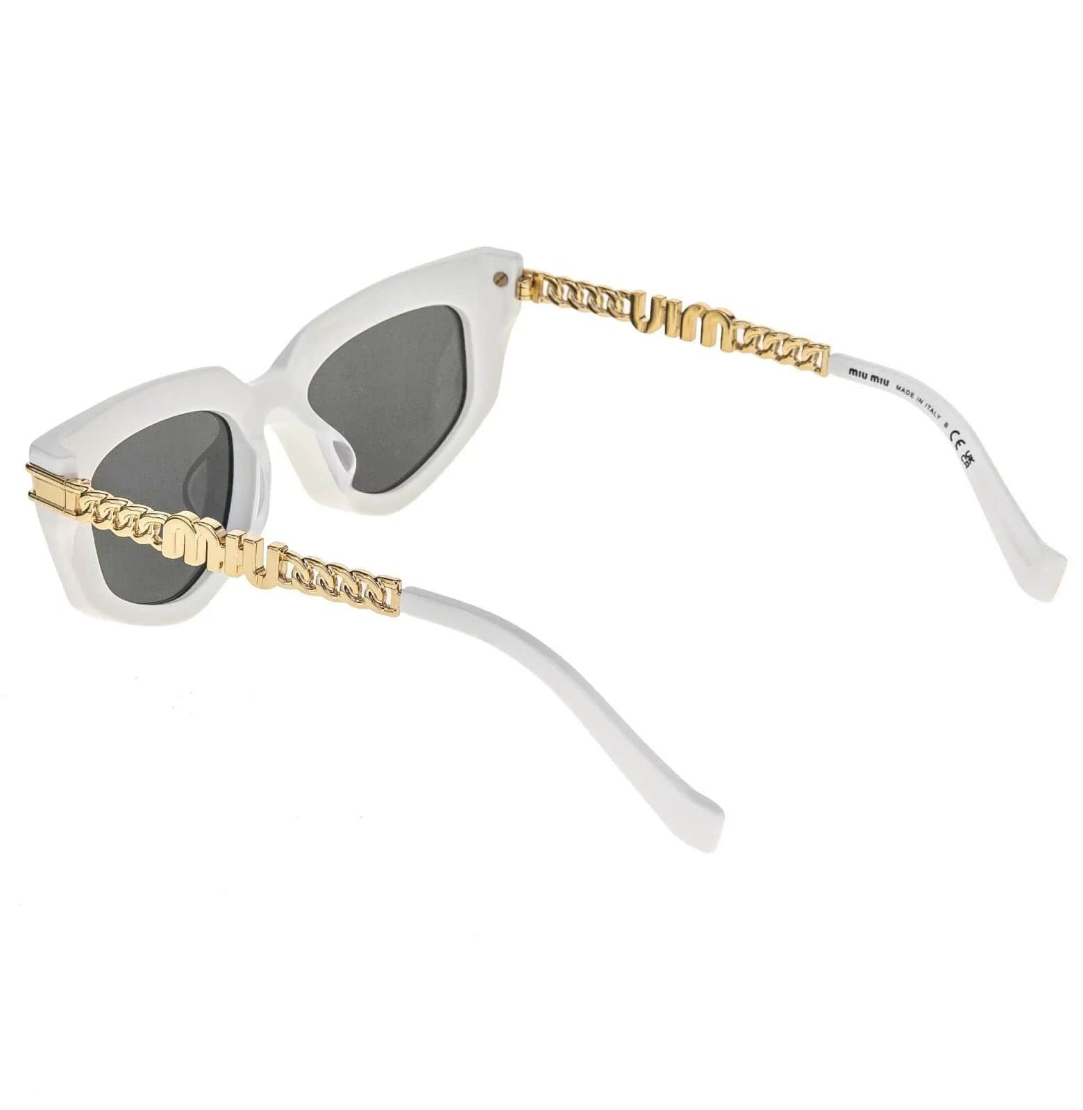 Miu Miu MIU MIU LOGO CHAIN MU12WS Gold White Geometric Luxury 12W Size ONE SIZE - 2 Thumbnail
