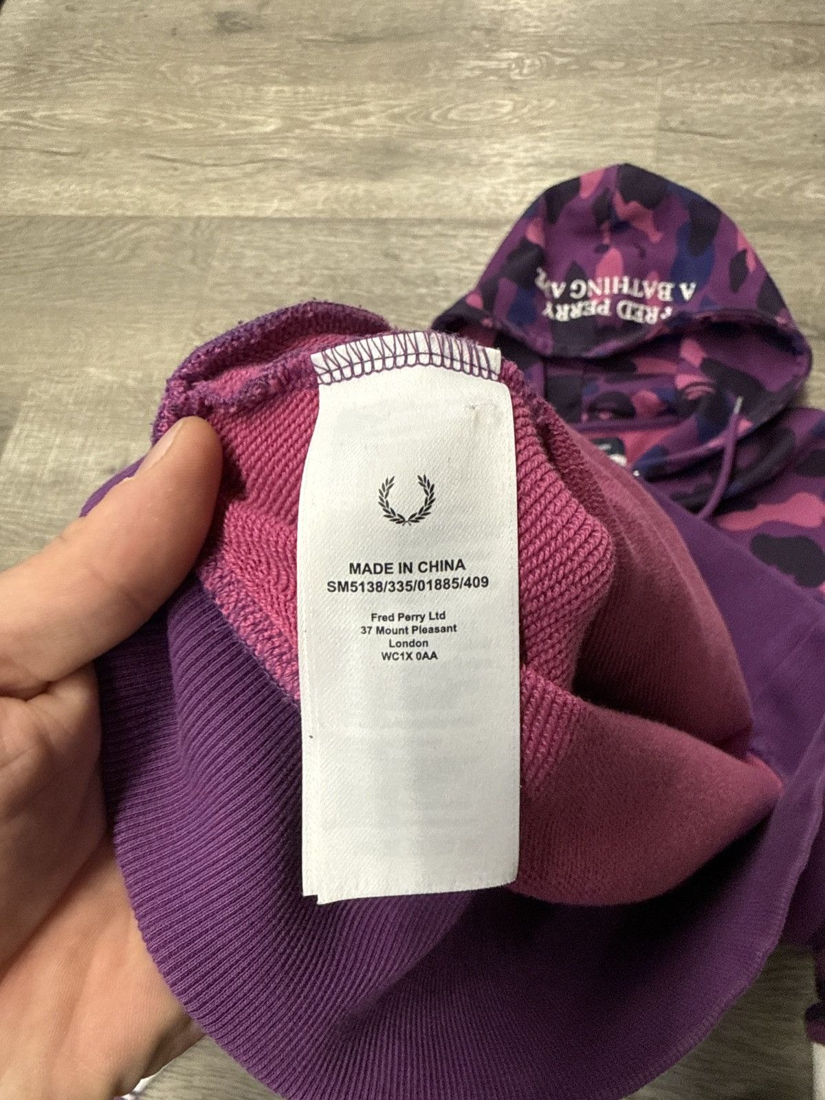 Bape × Fred Perry Bape Fred perry purple camo hood Size US L / EU 52-54 / 3 - 2 Thumbnail