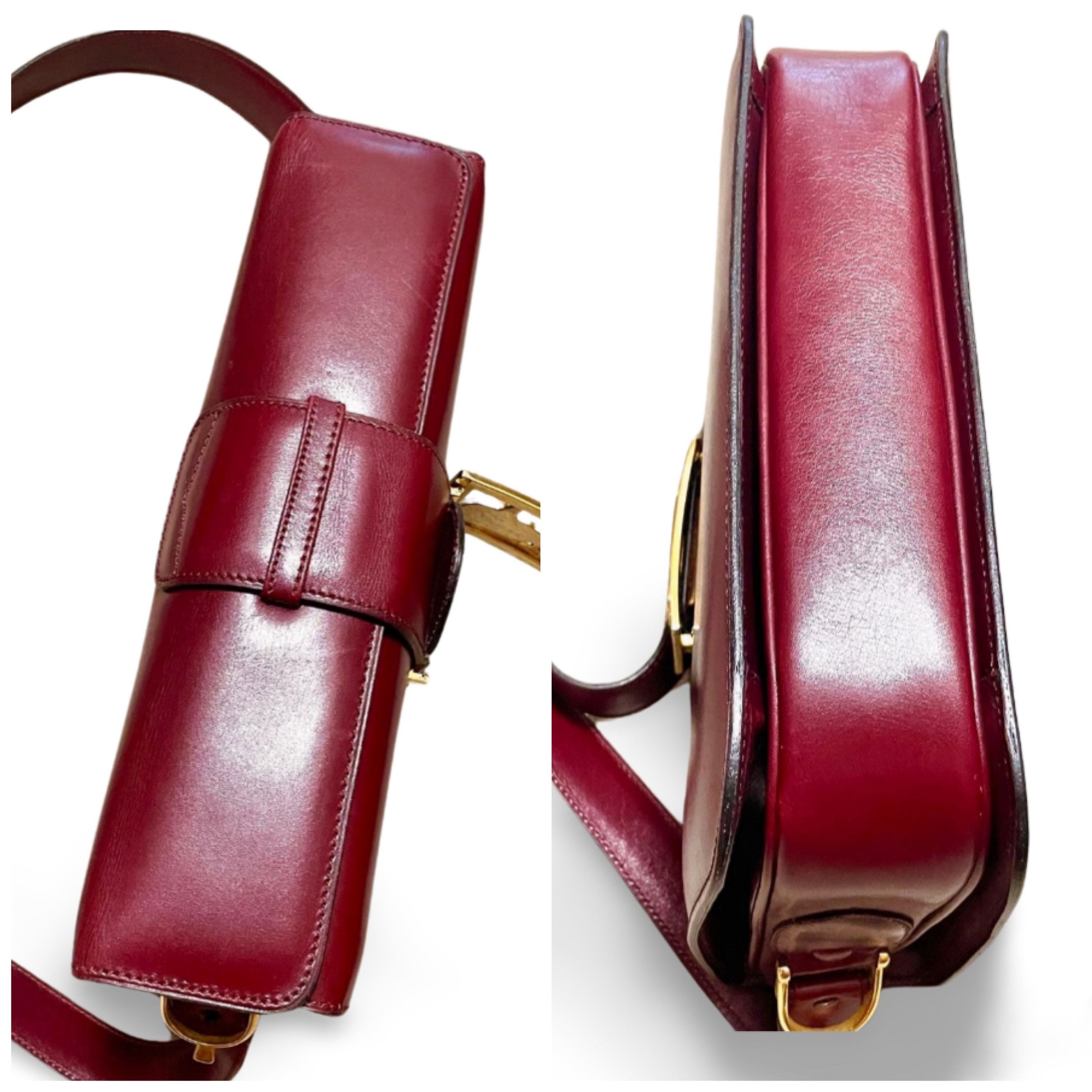 Celine Vintage CELINE wine Bordeaux leather shoulder bag with logo Size ONE SIZE - 9 Thumbnail