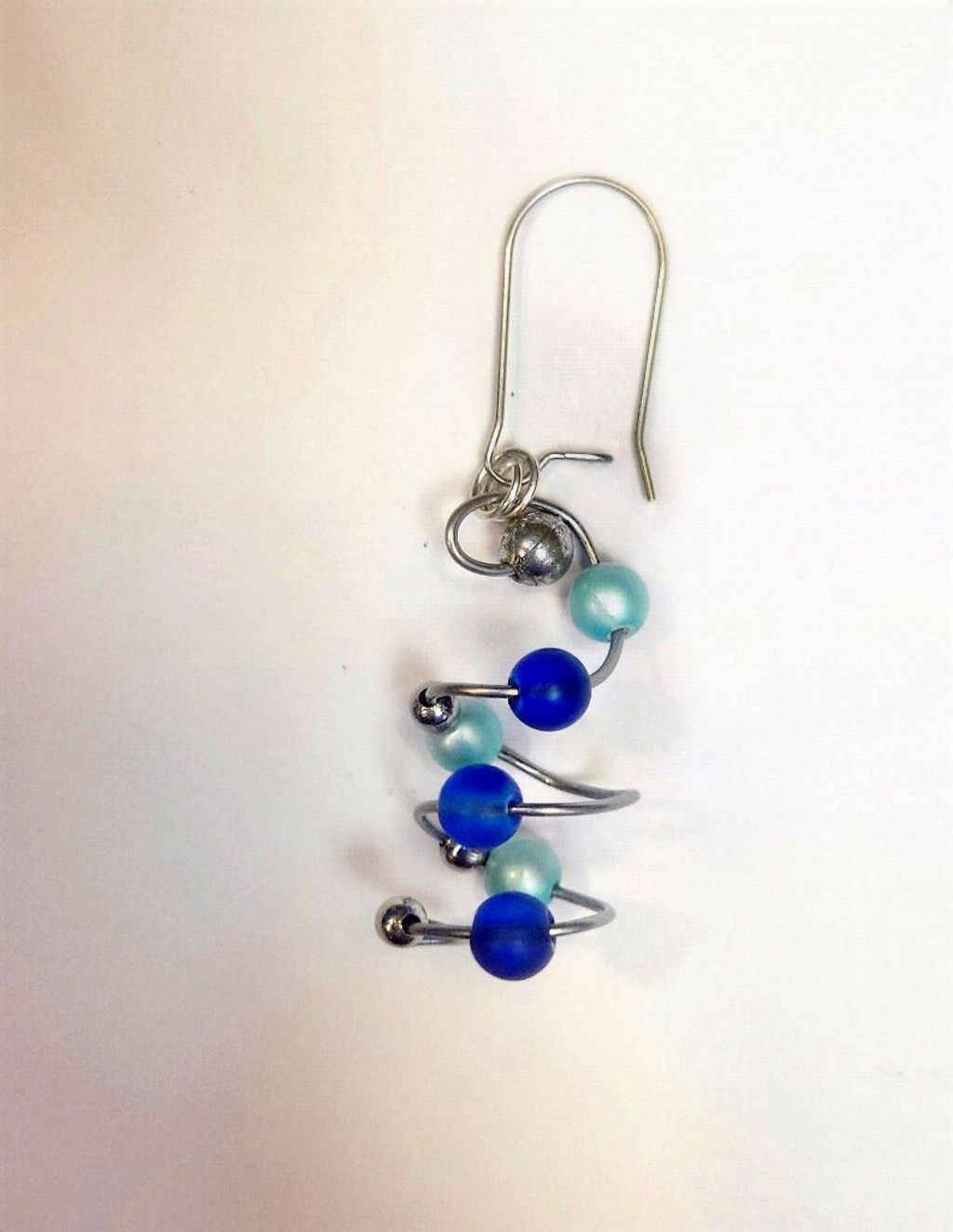 Handmade Stainless steel wire beaded Christmas tree earrings Size ONE SIZE - 4 Thumbnail