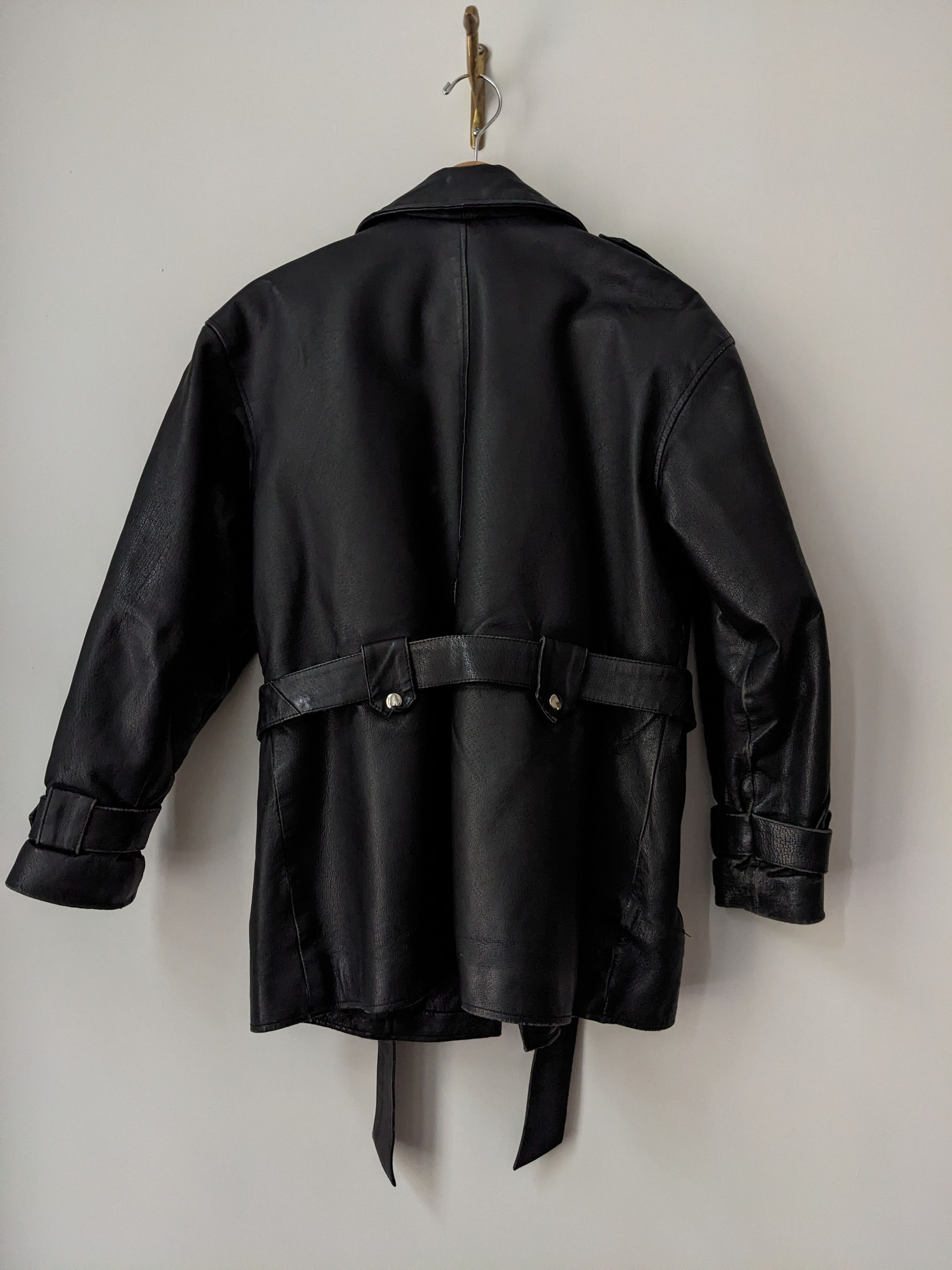 Cosa Nova Vintage Motorcycle Style Long Leather Jacket Coat Size S / US 4 / IT 40 - 2 Thumbnail