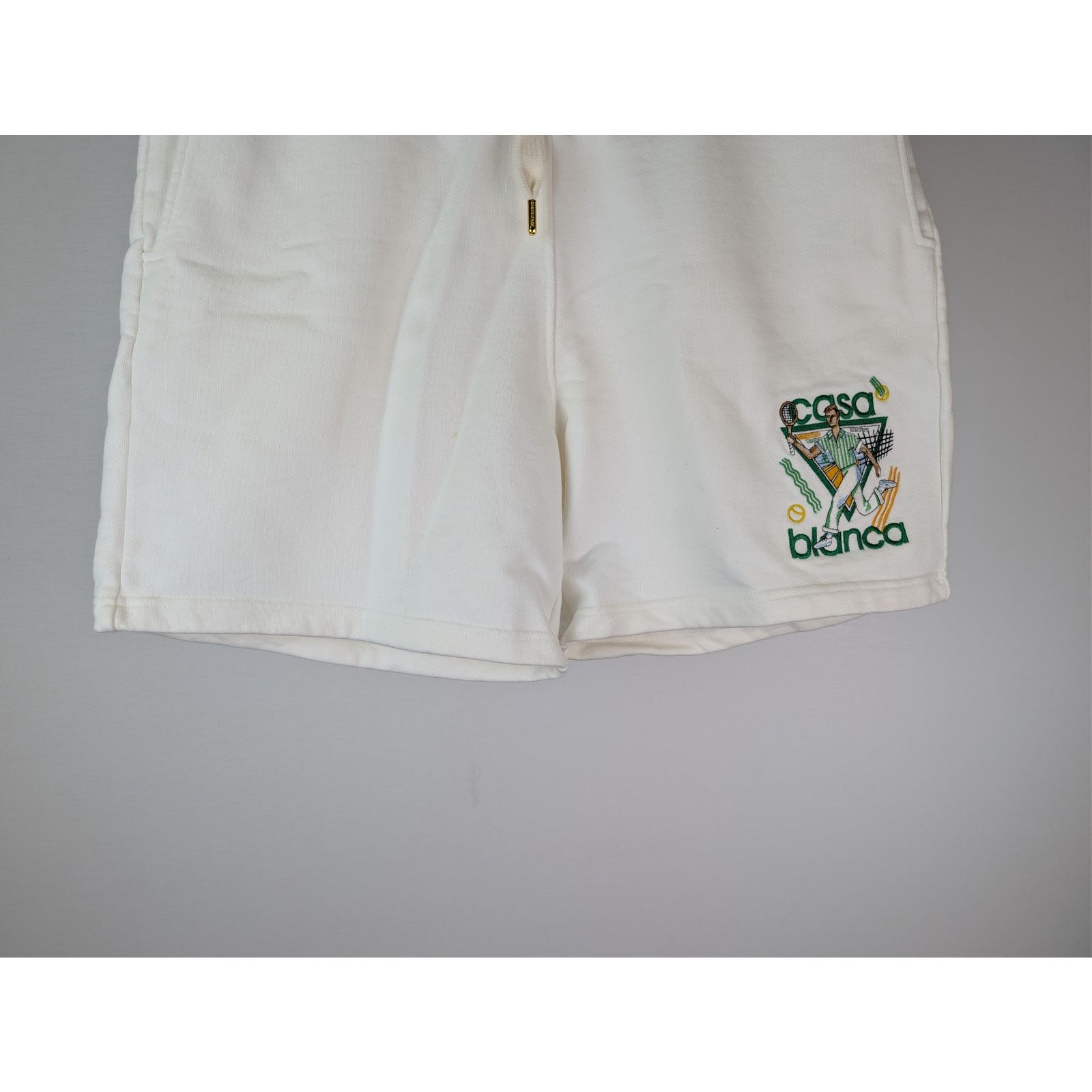 Casablanca o1rshd1 CC20 Le Jeu Embroidered Sweatshort in Off-White Size US 32 / EU 48 - 4 Thumbnail