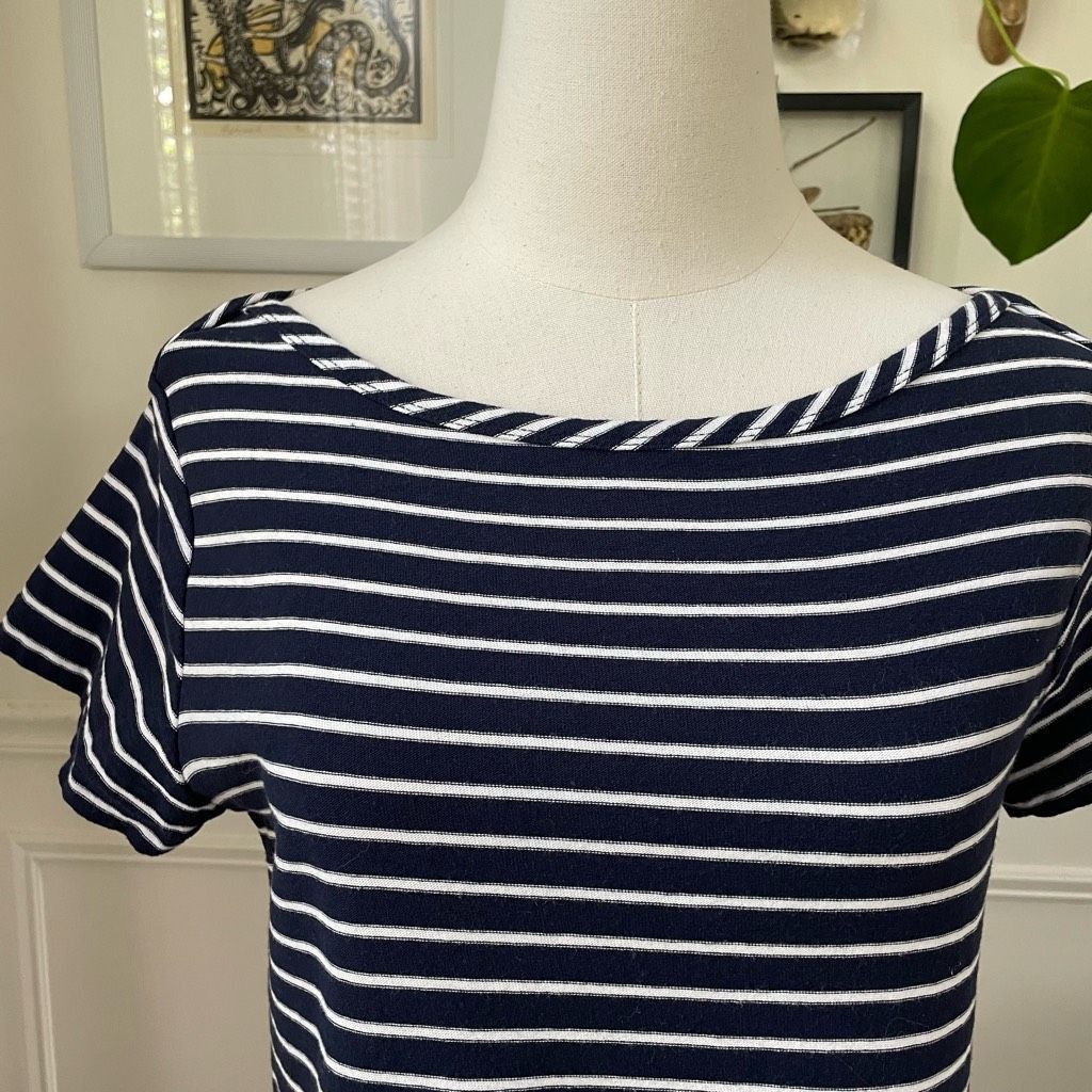 Jigsaw Jigsaw Blue White Stripe Boat Neck Dress S Size S / US 4 / IT 40 - 2 Thumbnail