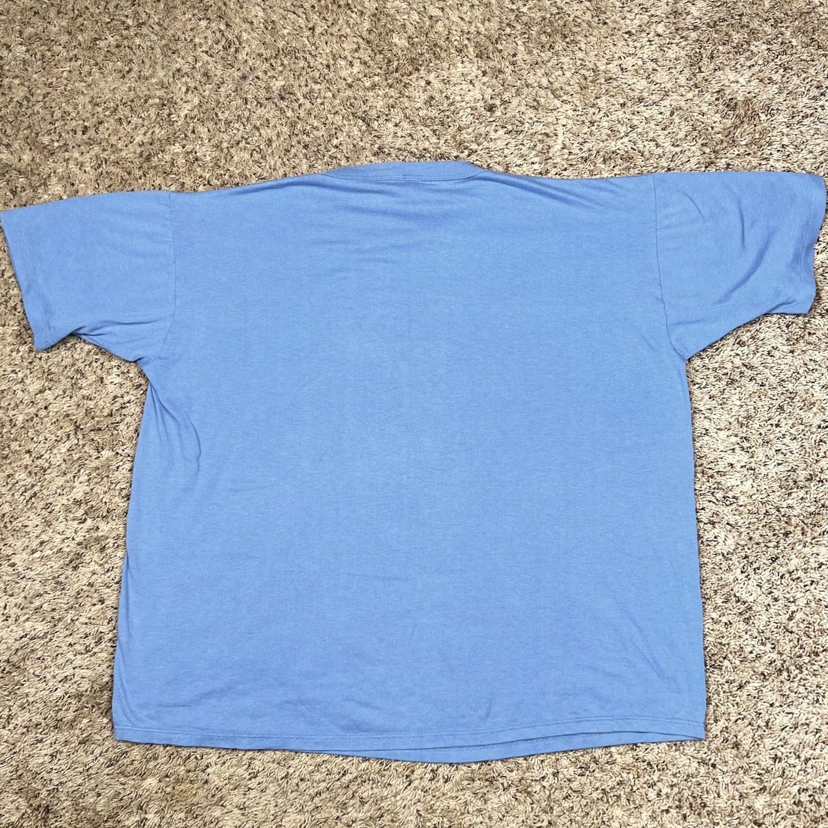 Russell Athletic VINTAGE Russell Athletic Graphic Tee Shirt 2XL Blue 90s Single Stitch Mens Womens Unisex Adults Shirt Size US XXL / EU 58 / 5 - 3 Thumbnail
