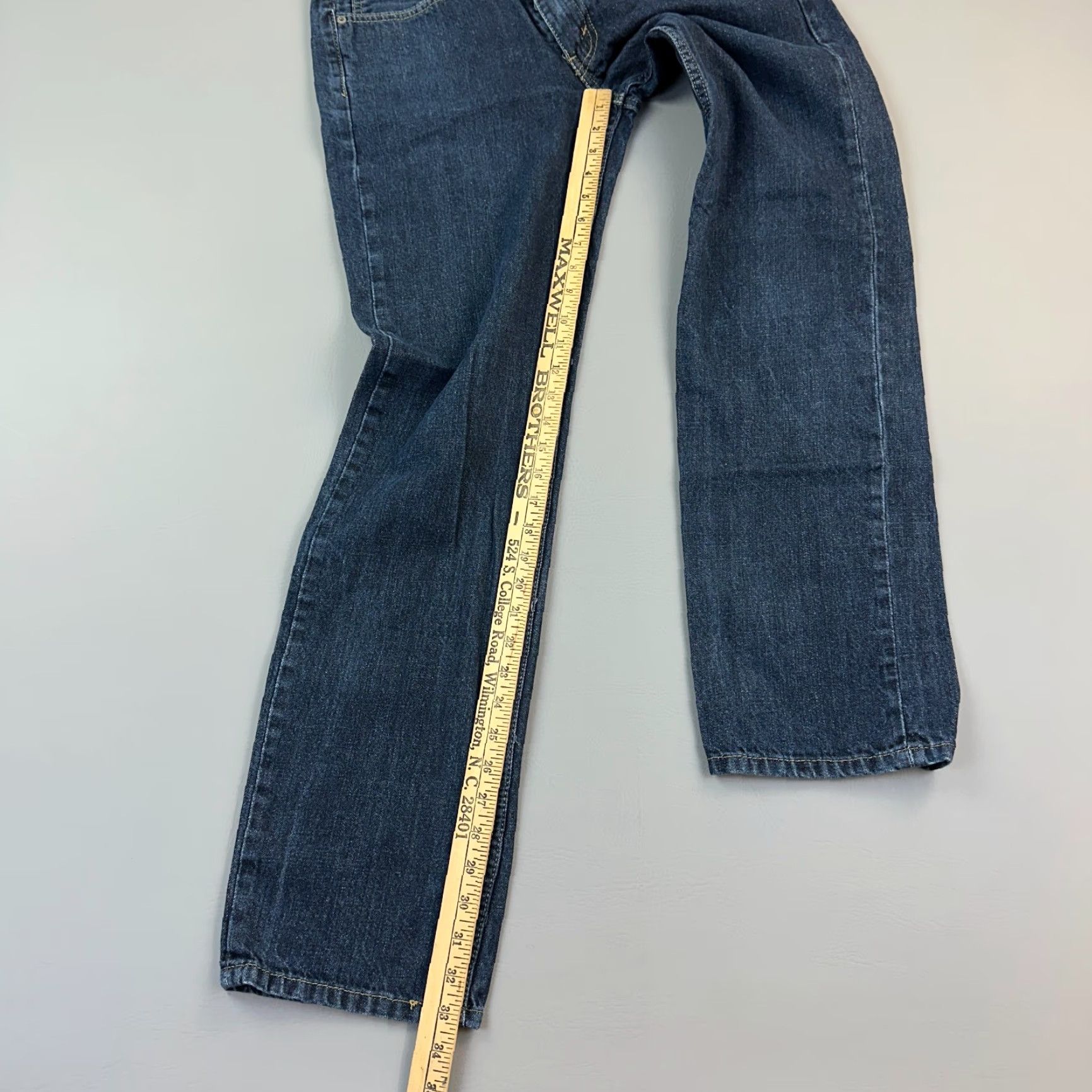 Levi's Levis 514 Jeans Mens 32x34 Blue Dark Wash Denim Straight Fit Casual Size US 32 / EU 48 - 2 Thumbnail