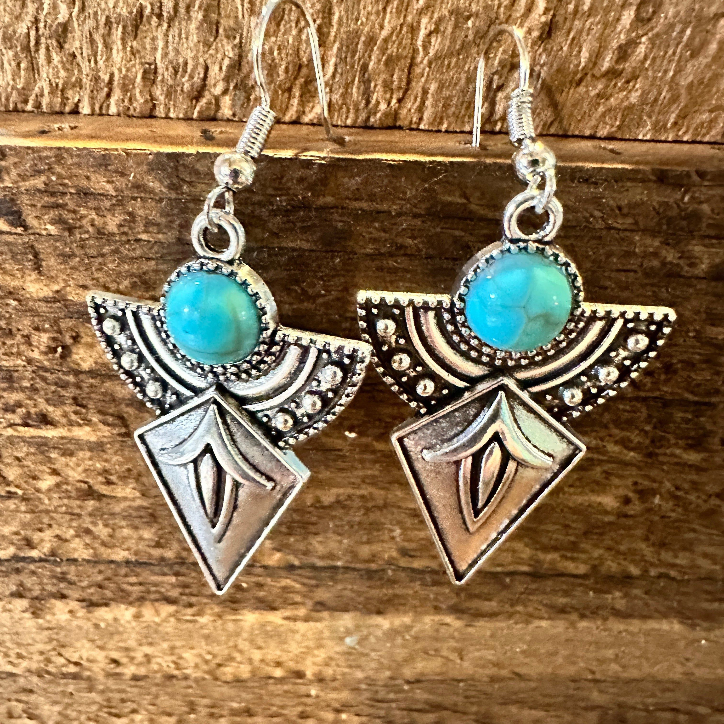 Other Boho Hippie Vintage Arrow Dangle Wire Earrings, Turquoise St Size ONE SIZE - 1 Thumbnail