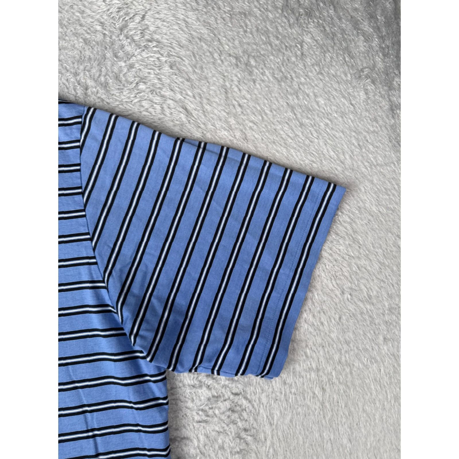 Ralph Lauren VINTAGE Ralph Lauren Polo Golf Shirt Extra Large Blue Stripe 100% Cotton Men Size US XL / EU 56 / 4 - 2 Thumbnail