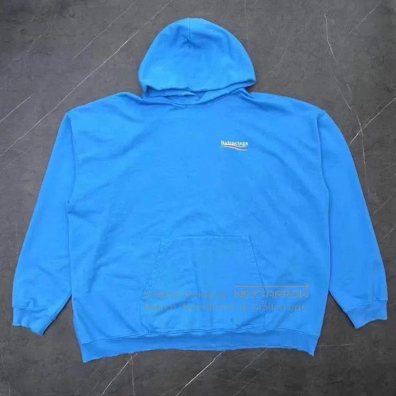 Balenciaga Balenciaga 23SS Distressed Blue Hoodie. Size US XS / EU 42 / 0 - 1 Thumbnail