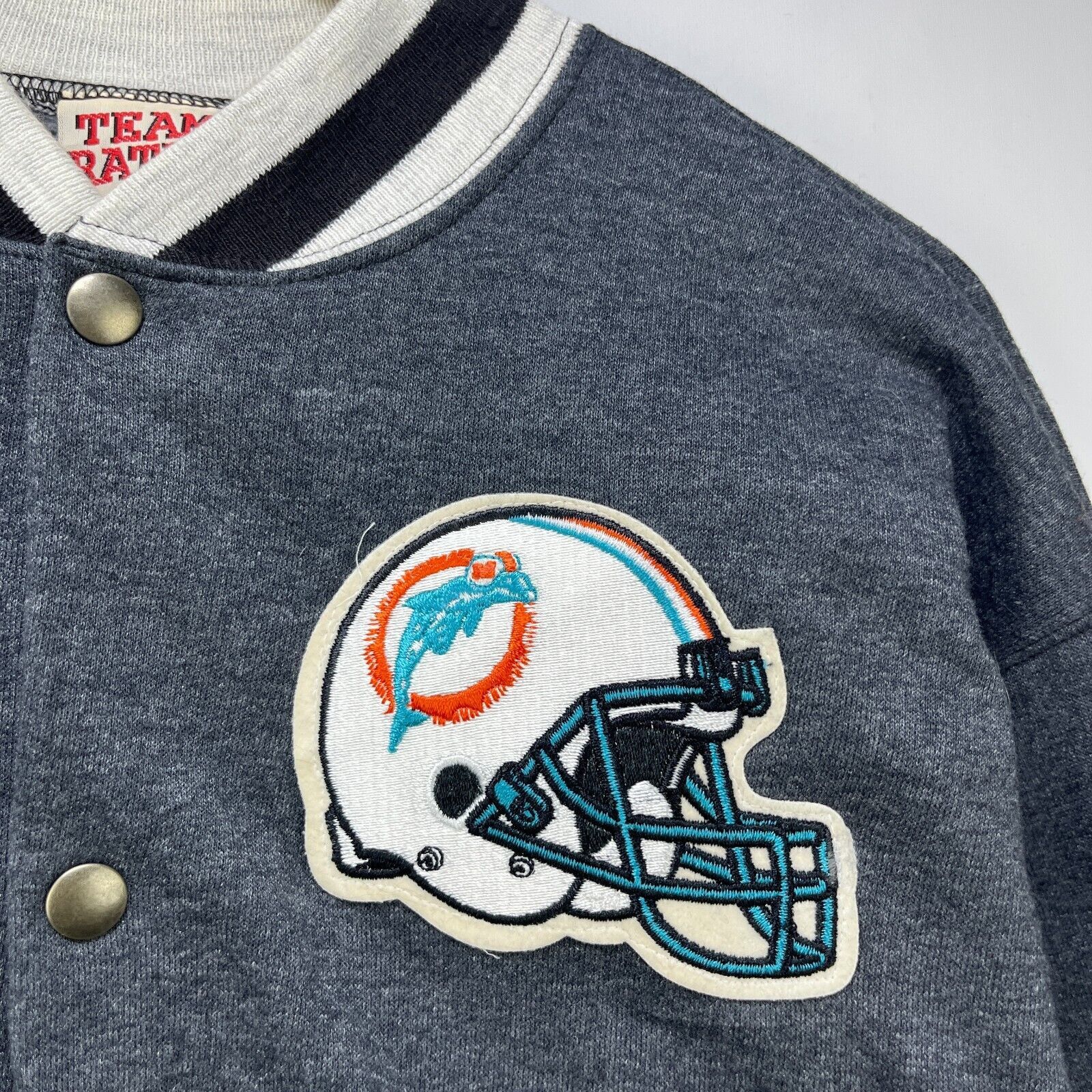 Vintage Vintage 90s Miami Dolphins Varsity Style Jacket Sweat Medium Size US M / EU 48-50 / 2 - 5 Thumbnail