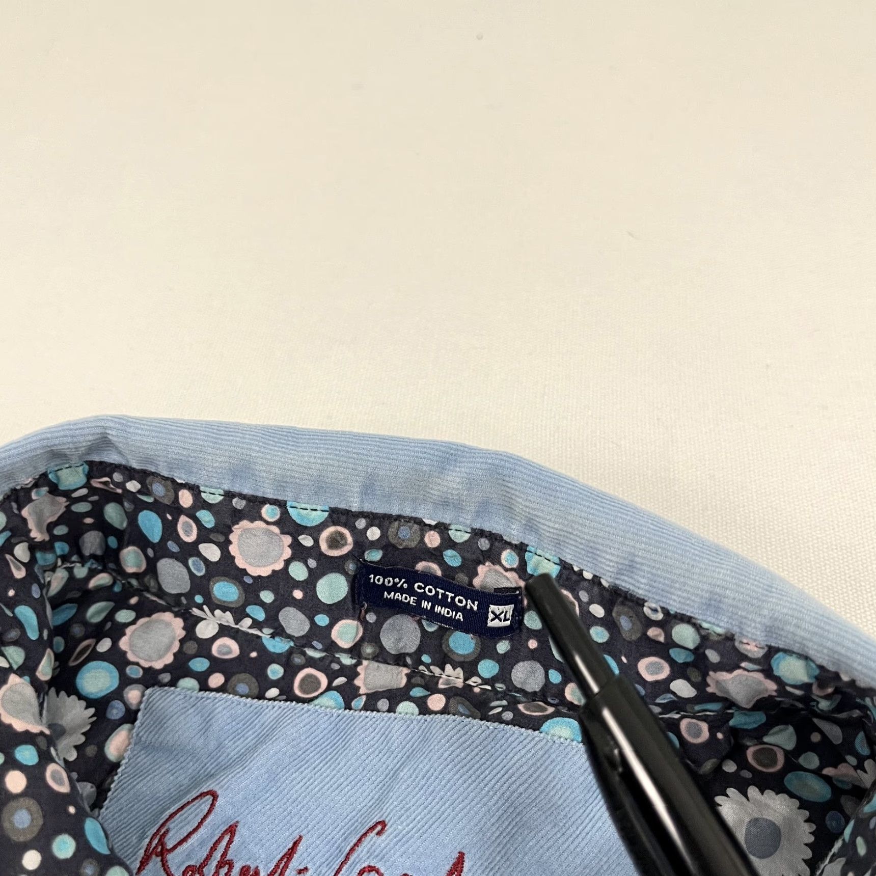 Robert Graham VINTAGE Robert Graham Shirt Men XL Blue Corduroy Button Up Preppy Casual Cotton L/S (Fair Condition) Size US XL / EU 56 / 4 - 6 Thumbnail
