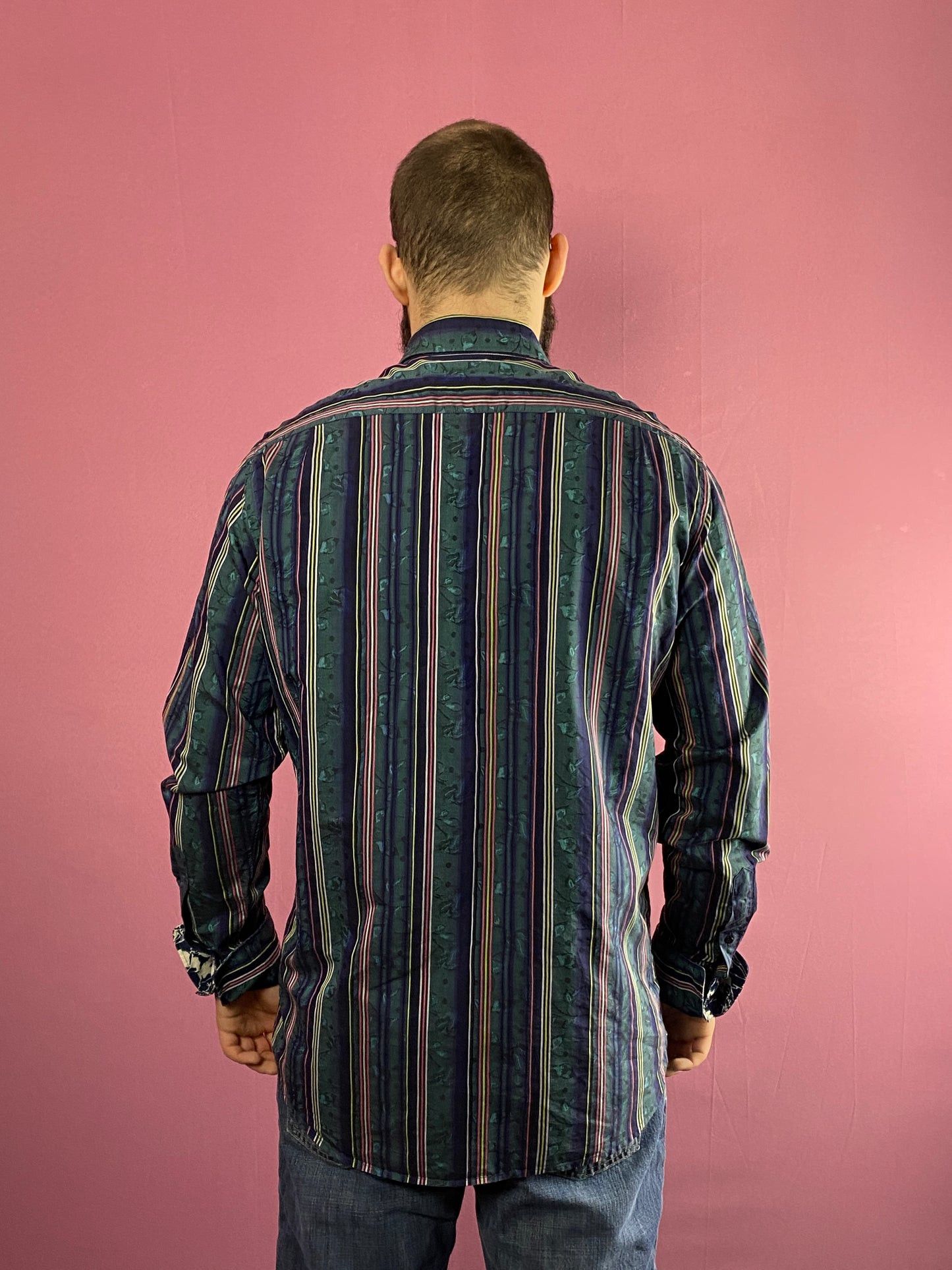 Kenzo × Vintage Kenzo Vintage Men's Striped French Cuff Dress Shirt - L Size US L / EU 52-54 / 3 - 5 Thumbnail