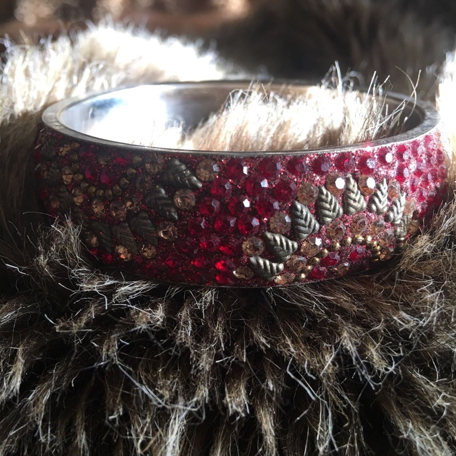 Jewelry Zohra Jewelry Inca sun rhinestone bling bangle Size ONE SIZE - 7 Thumbnail