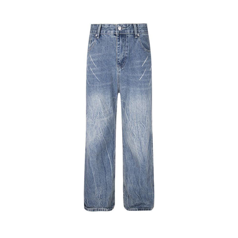 Japanese Brand × Vintage Men's casual punk distressed loose wide-leg washed jeans Size US 32 / EU 48 - 1 Thumbnail