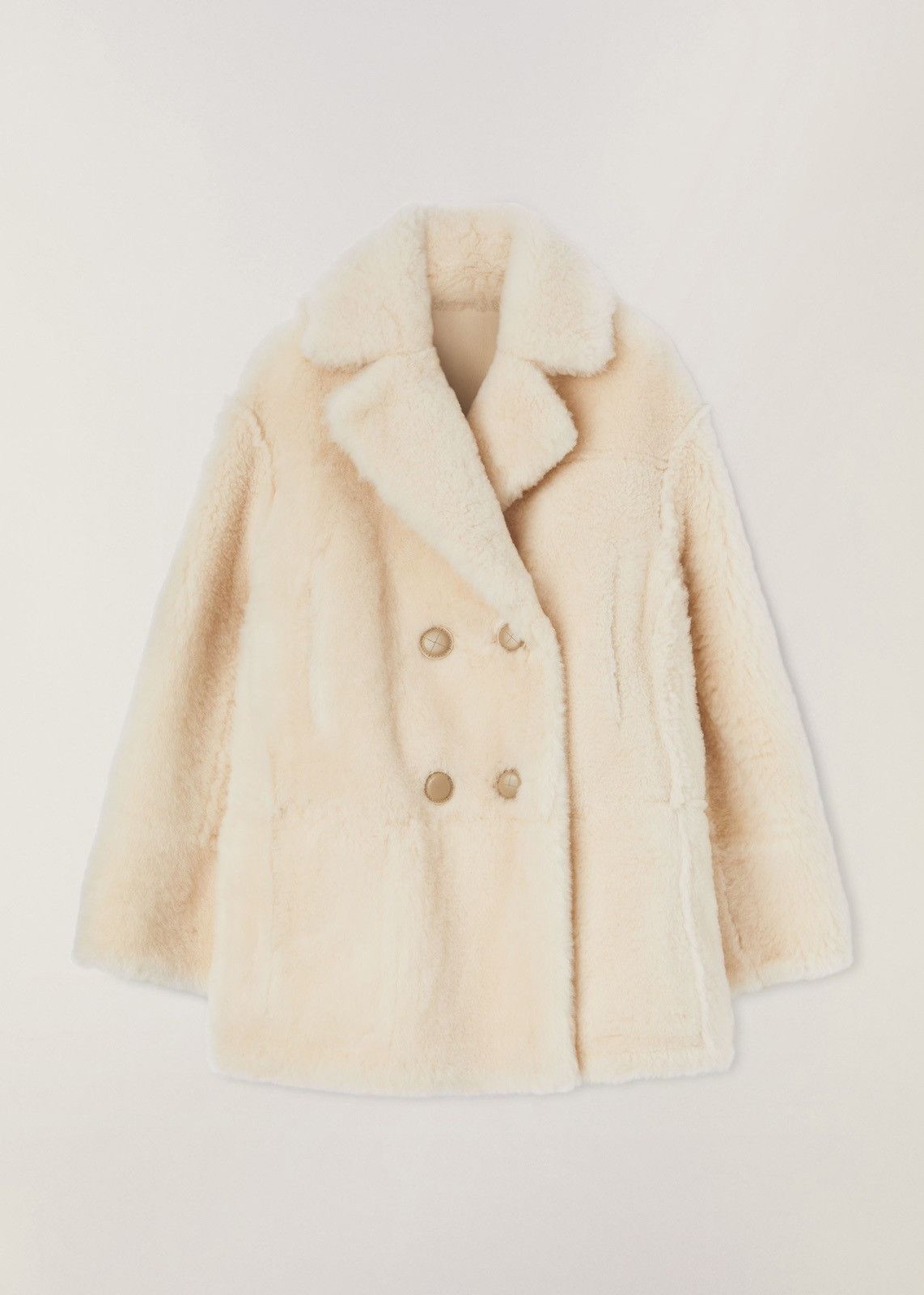 image of Loro Piana O1Loc1C0124 Reversible Peacoat In Cream, Women's (Size Small)
