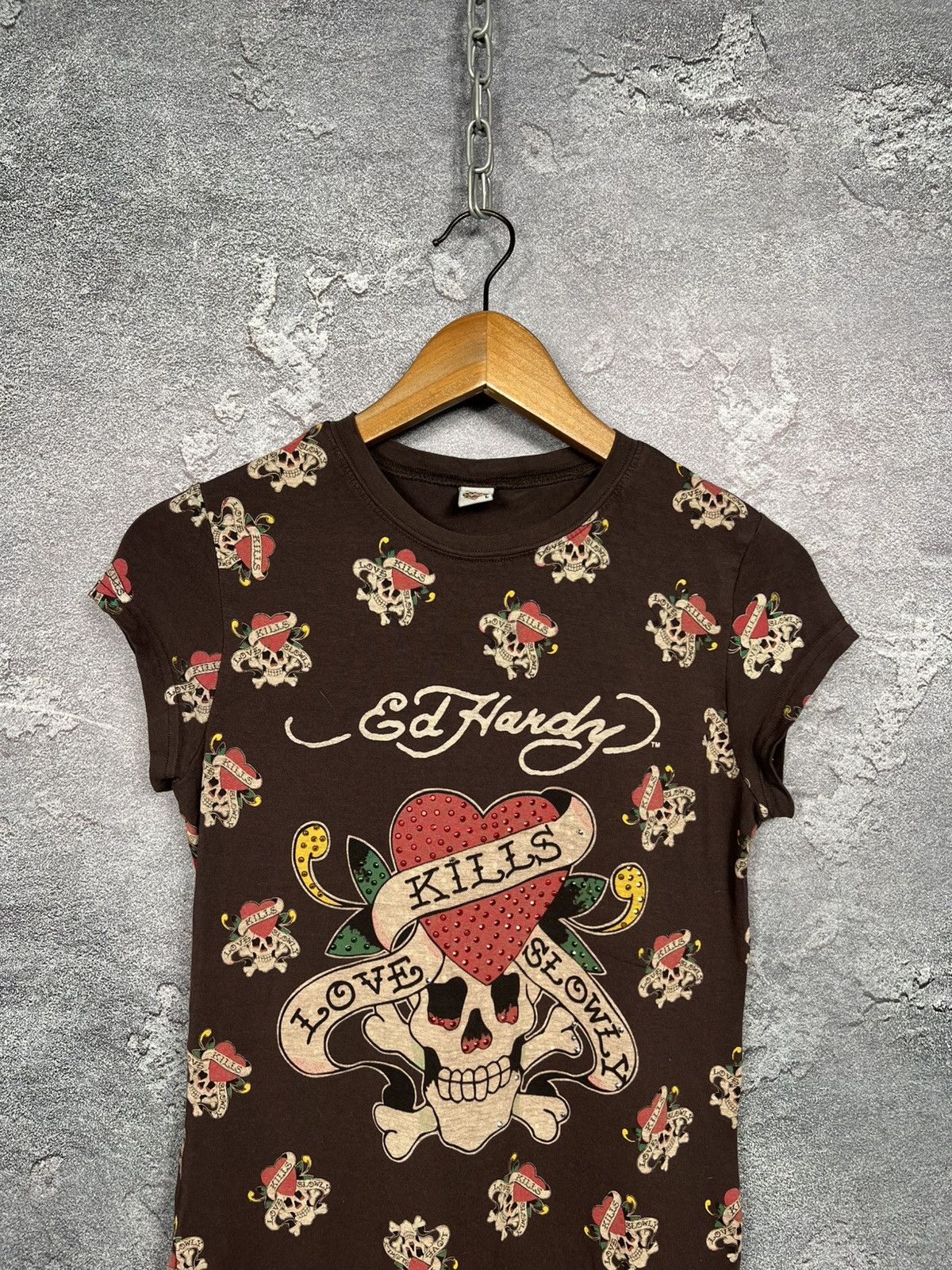 Ed Hardy Vintage Ed Hardy by Christian Audigier Monogram T-shirt Size S / US 4 / IT 40 - 2 Thumbnail