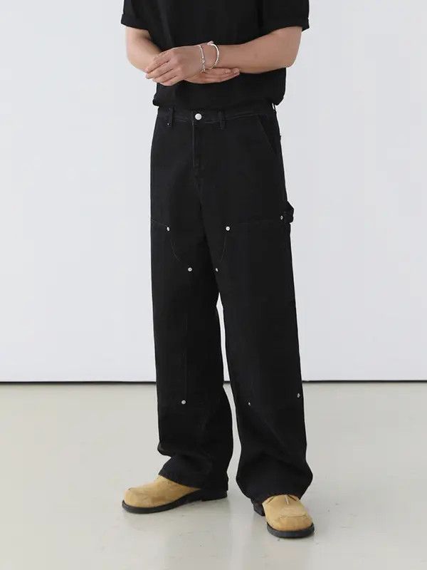 Jean Chiharu x Kouno Baggy Black Flared Denim Jeans Size US 32 / EU 48 - 2 Thumbnail