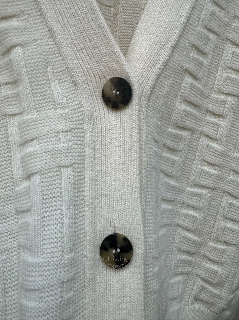 Hermes Hermes Classic Dark Pattern Knit Cardigan Size XXS / US 00 / IT 34 - 7 Thumbnail