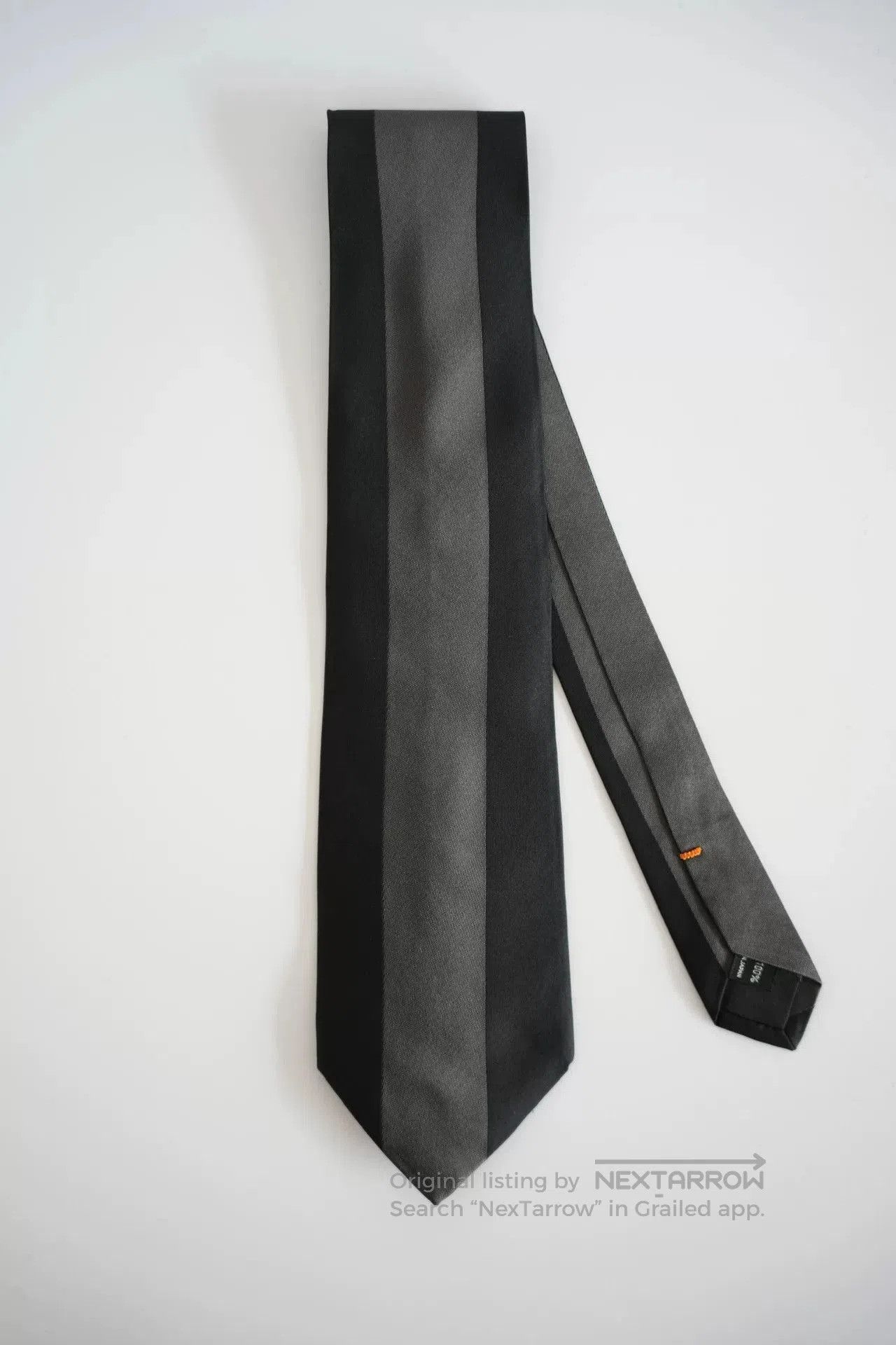 Yohji Yamamoto Black Gray Silk Tie.