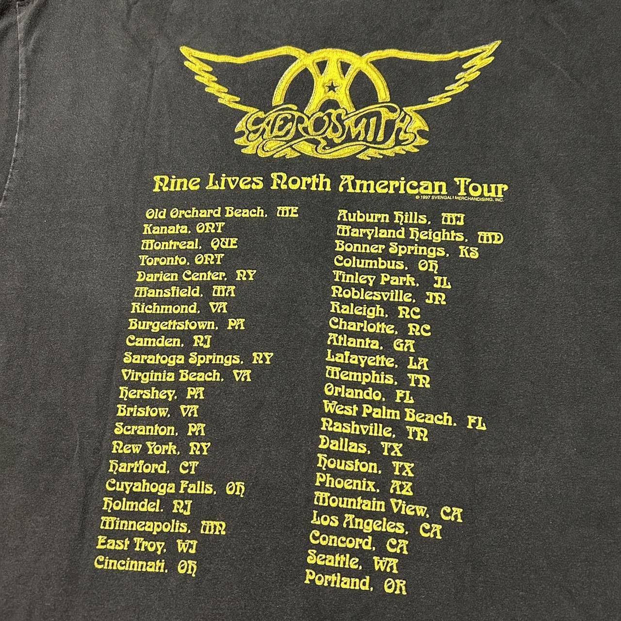 Band Tees × Vintage 1997 Aerosmith Nine Lives North American Tour T Shirt Size US XL / EU 56 / 4 - 4 Thumbnail