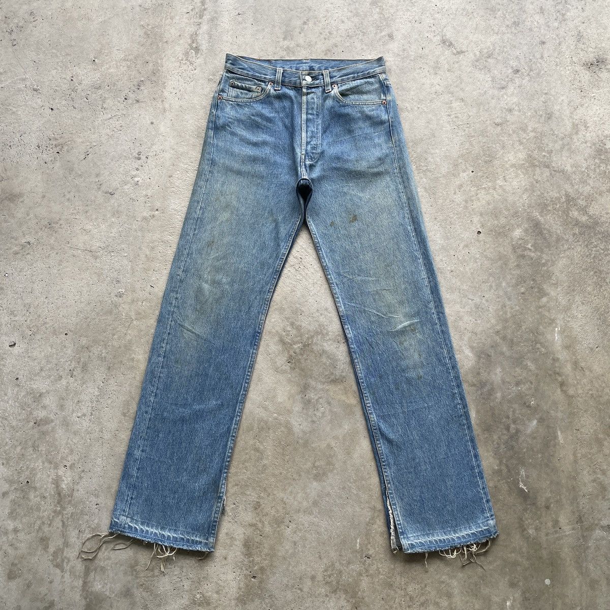 Levi's Vintage Clothing 1990s Levi’s 501 USA Jeans Release Hem Faded Pants W29 Size US 29 - 1 Thumbnail